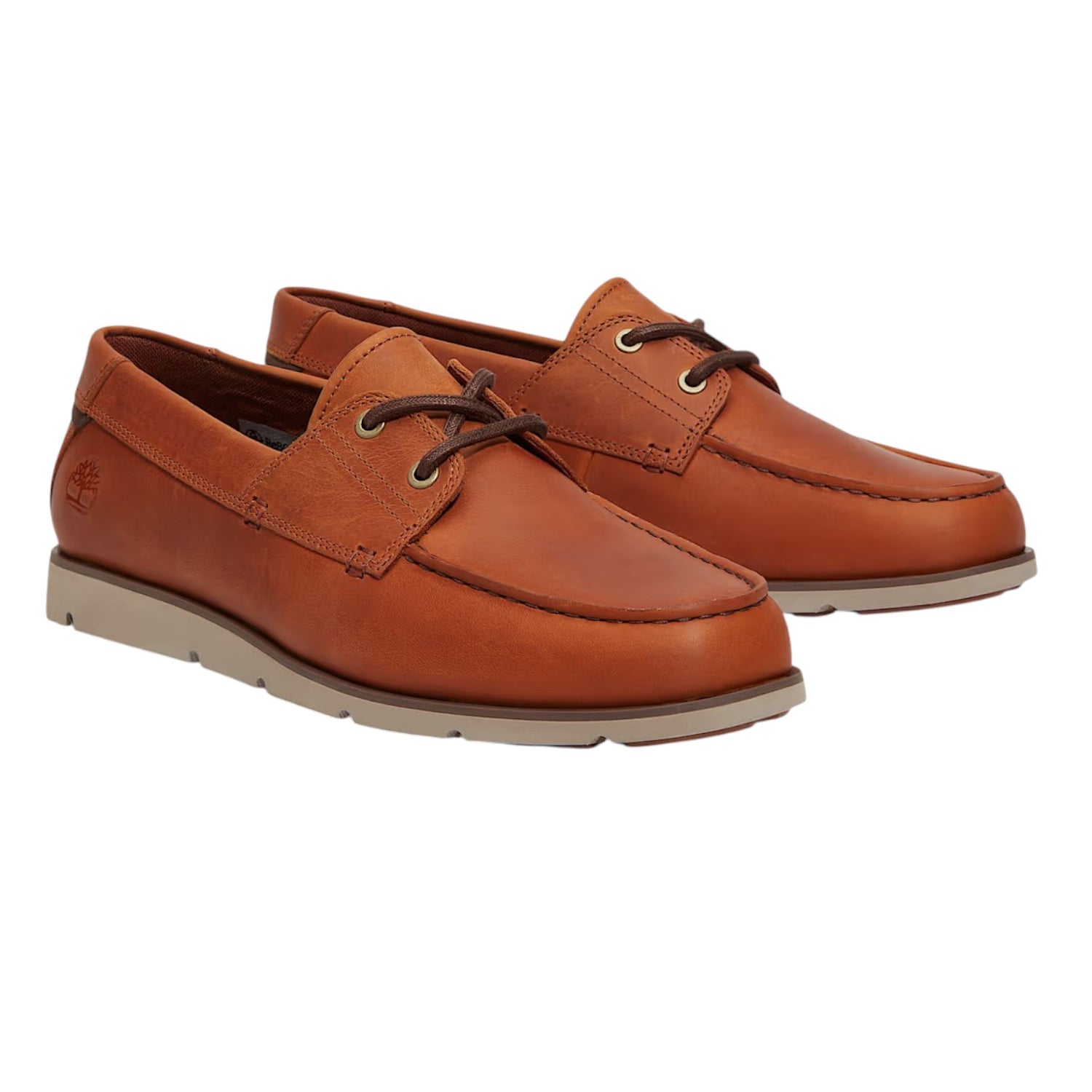 Timberland Stringata Stile Barca Uomo in Pelle Cognac