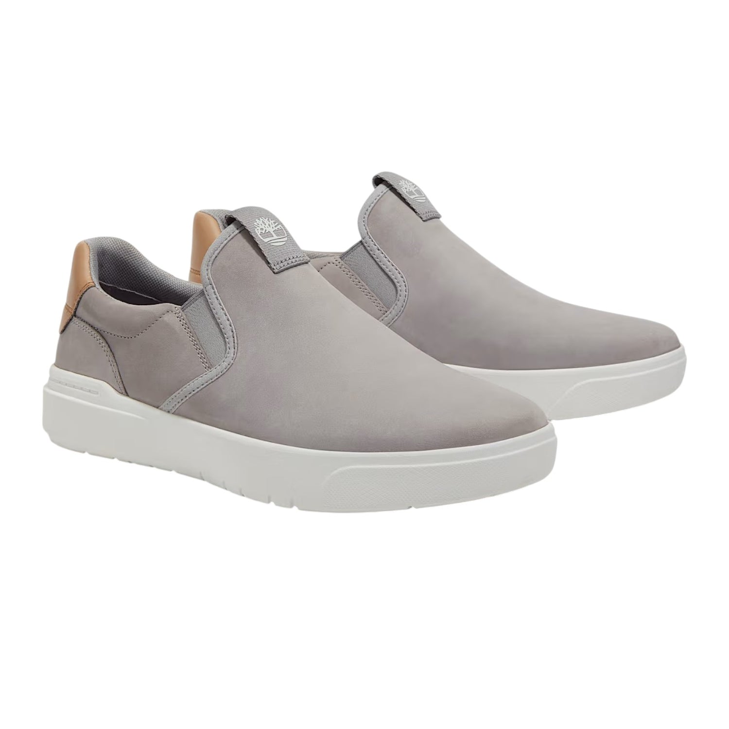 Timberland Slip On Uomo in Tessuto Grigio con Tallone Cuoio