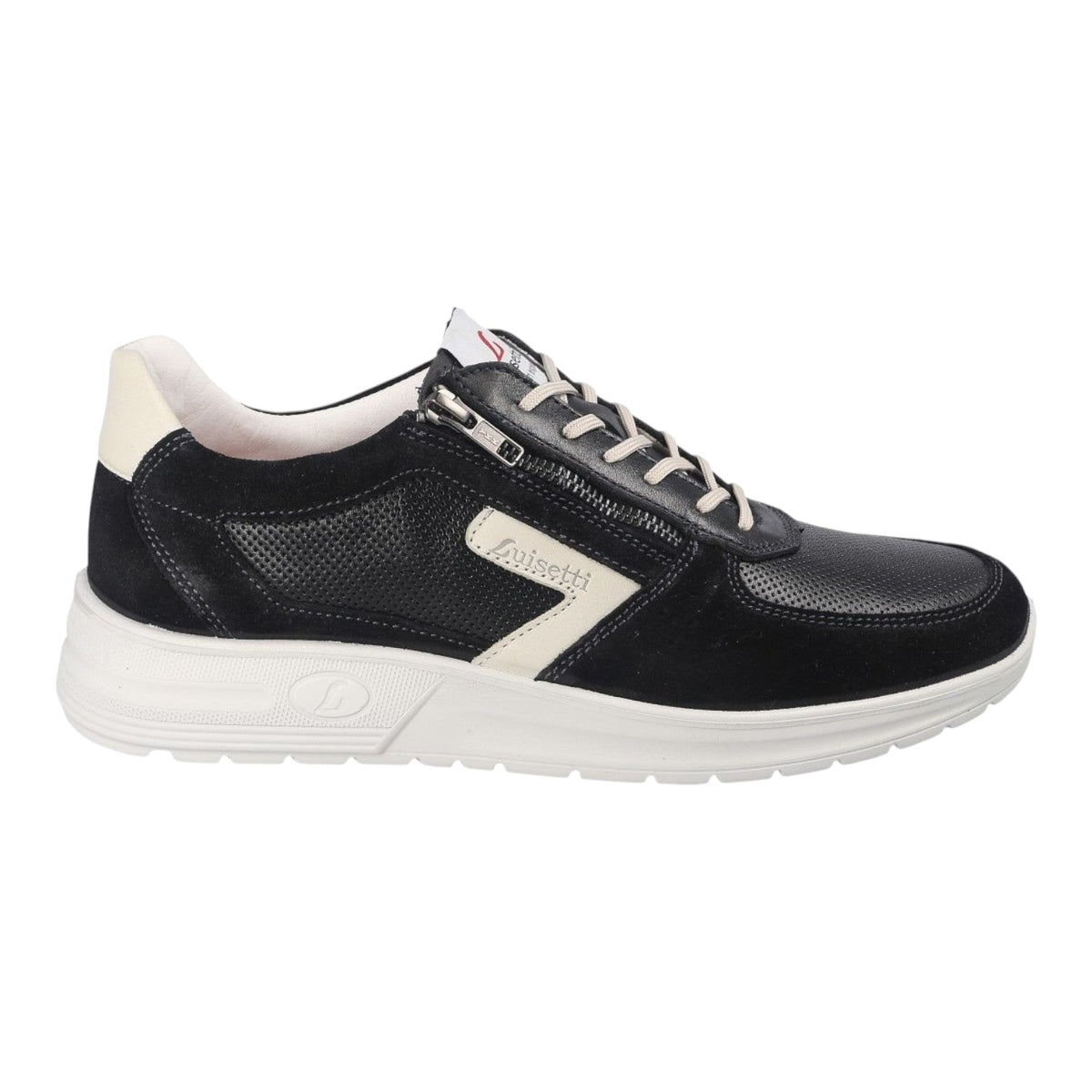 Luisetti Sneakers Uomo in Pelle e Camoscio Blu con Lacci e Cerniera