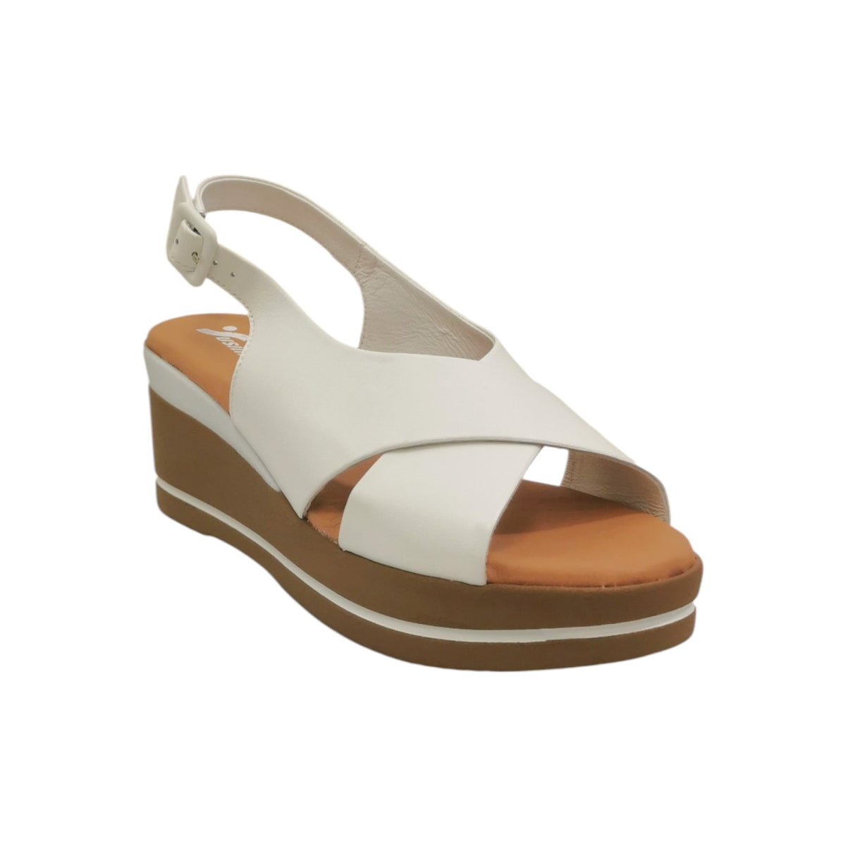 Susimoda Sandalo Bianco in Pelle con Zeppa da Donna