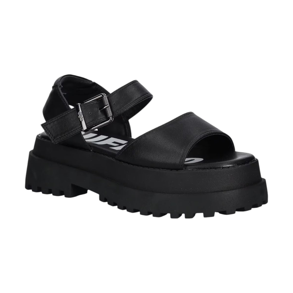 Buffalo Pluto Jojo Sandalo Platform Nero da Donna