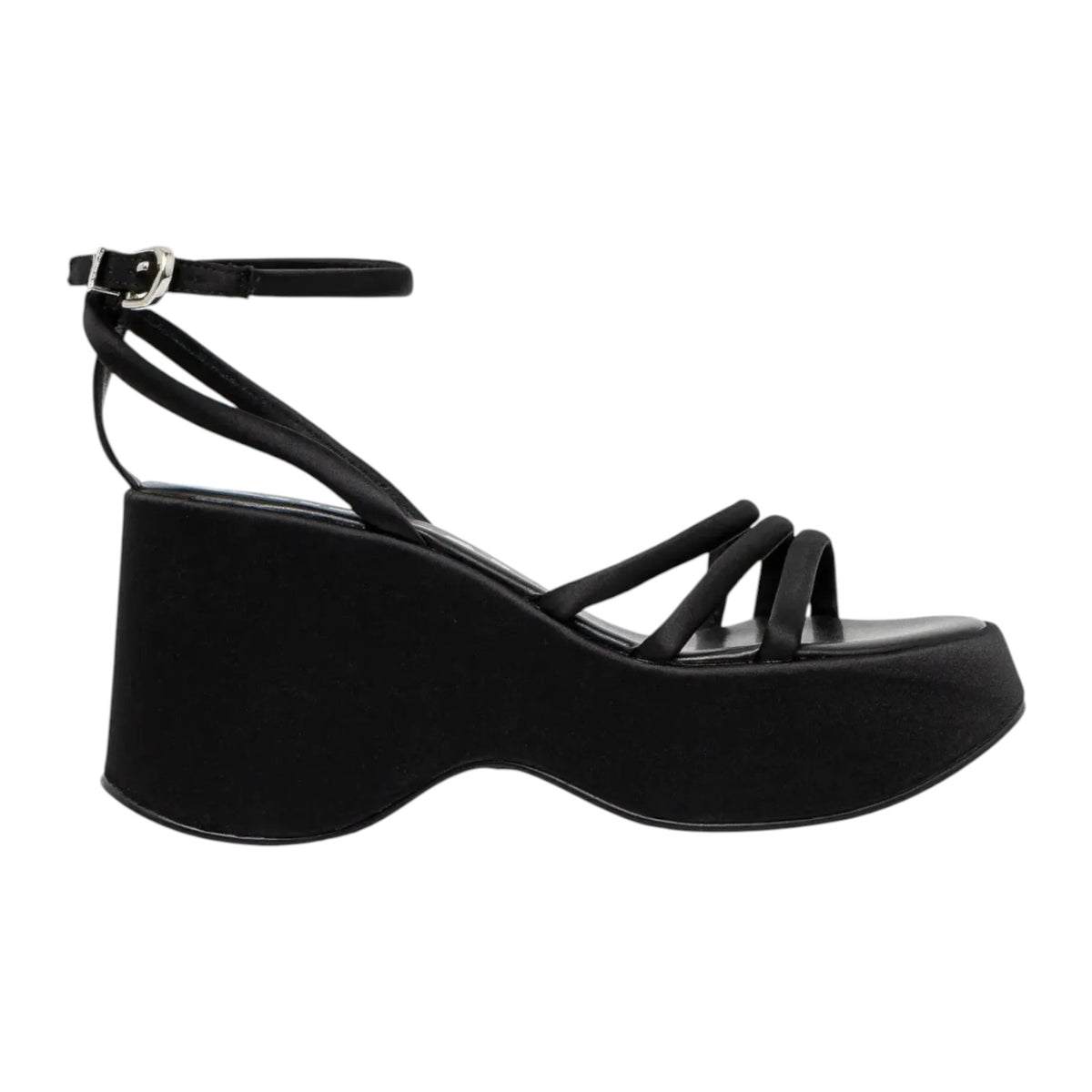 Buffalo Joy Miss Sandalo Nero con Zeppa da Donna