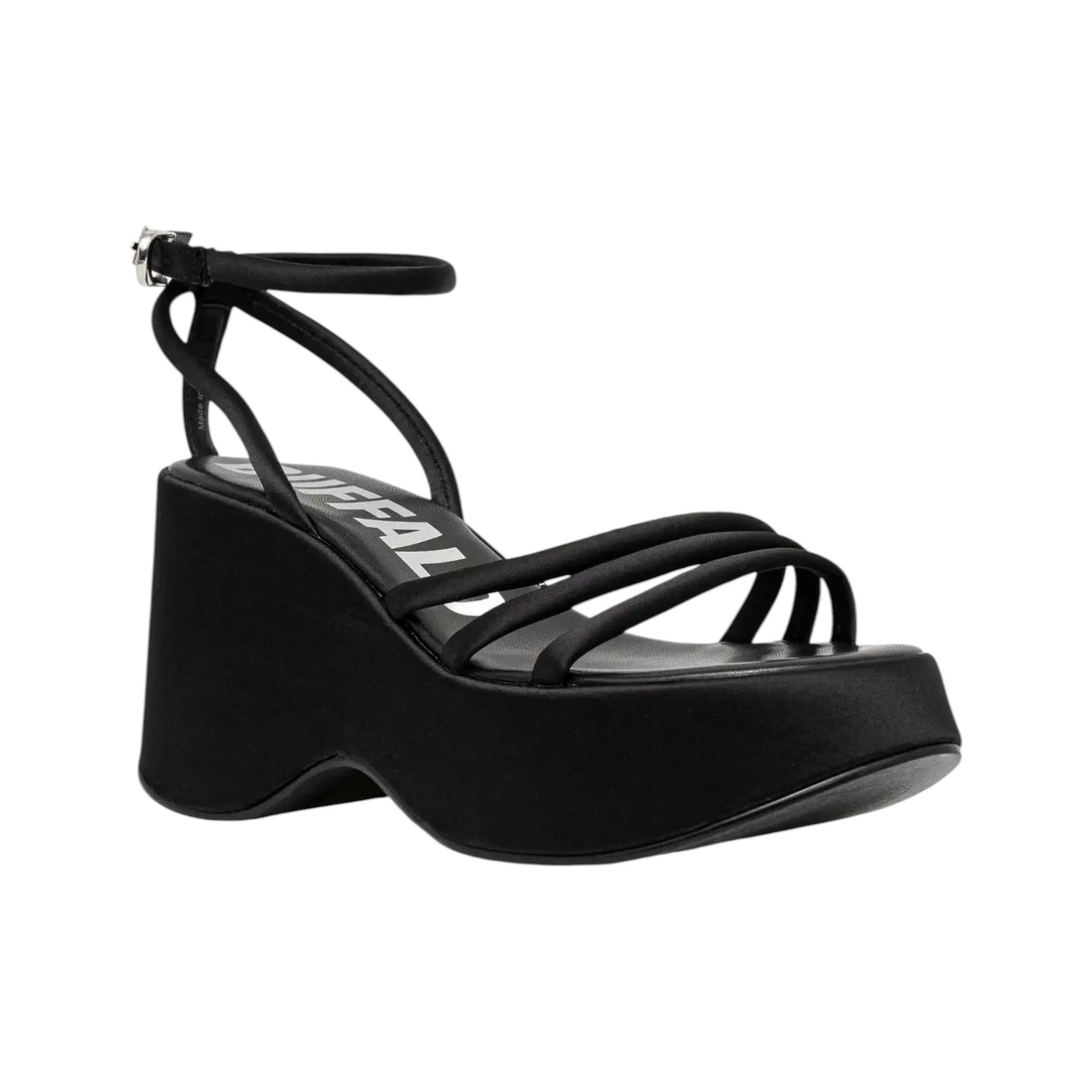 Buffalo Joy Miss Sandalo Nero con Zeppa da Donna