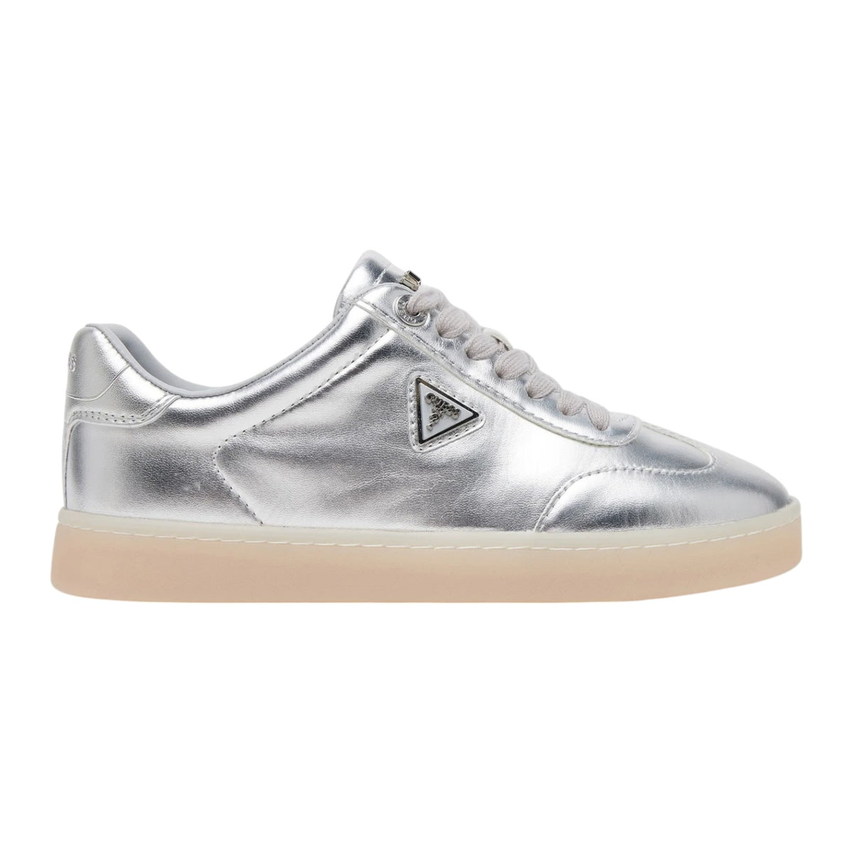 Guess Sneakers Argento in Pelle Laminata da Donna