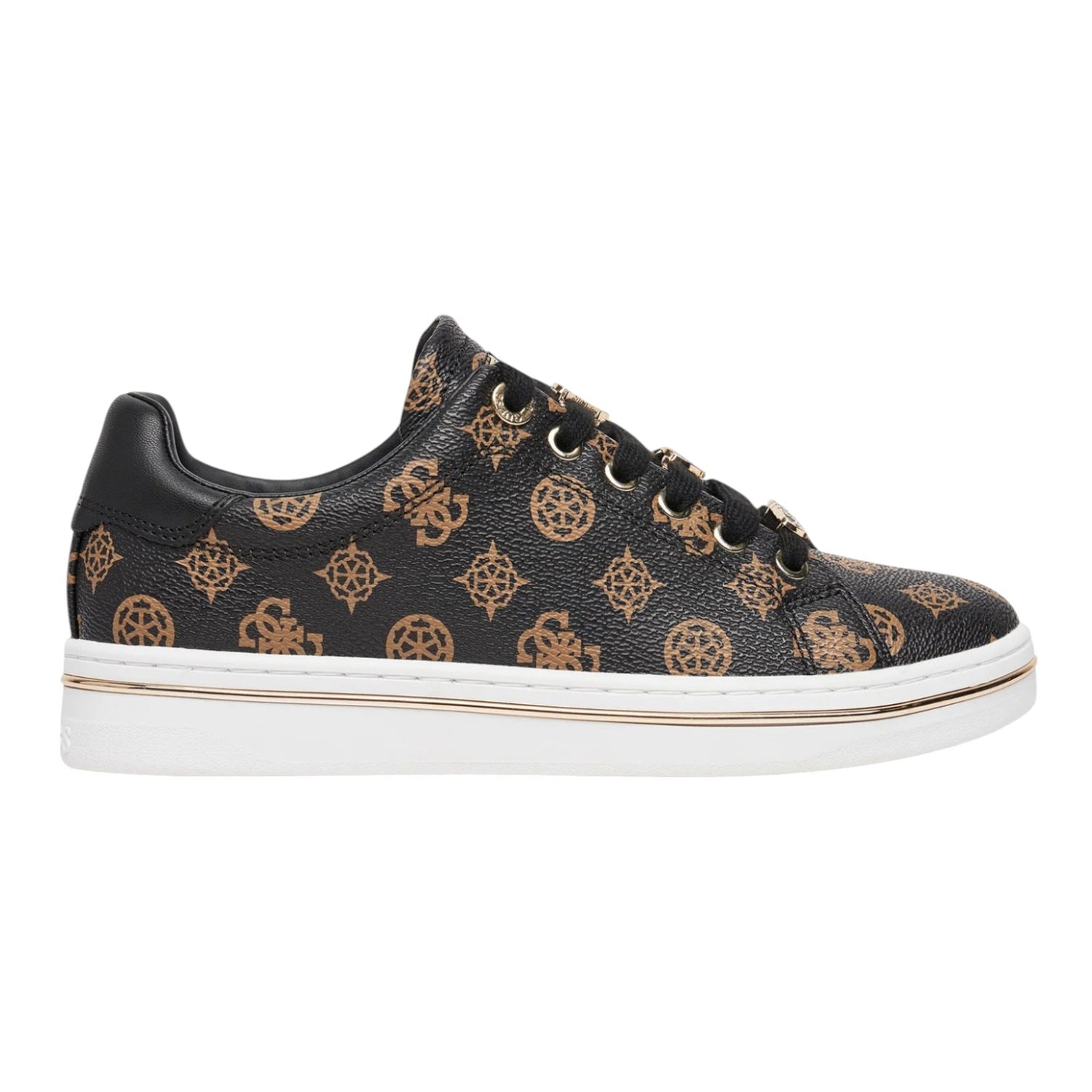 Guess Sneakers Marrone Stasey 4G Logo Peony da Donna