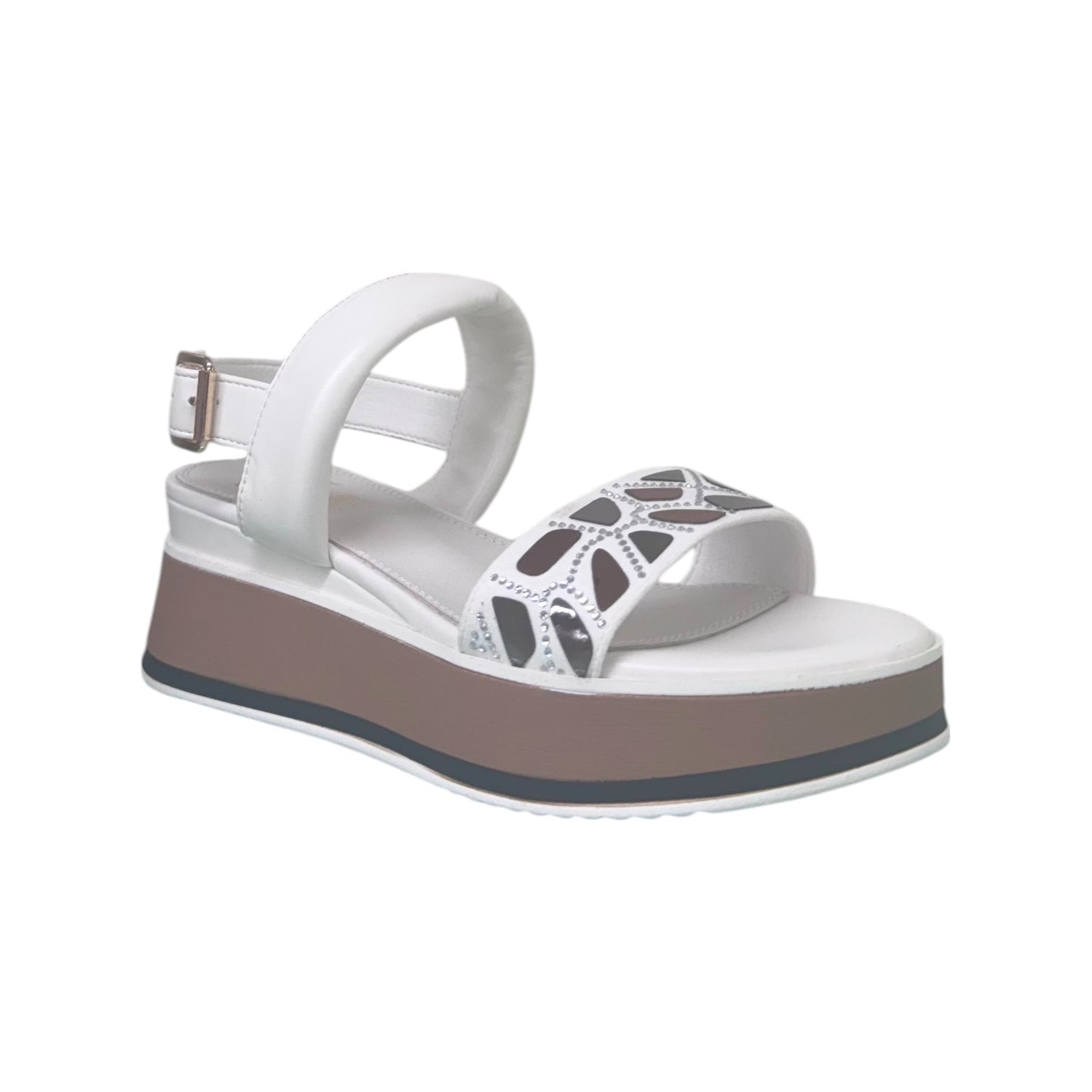 Gold&Gold Sandalo Bianco con Zeppa da Donna