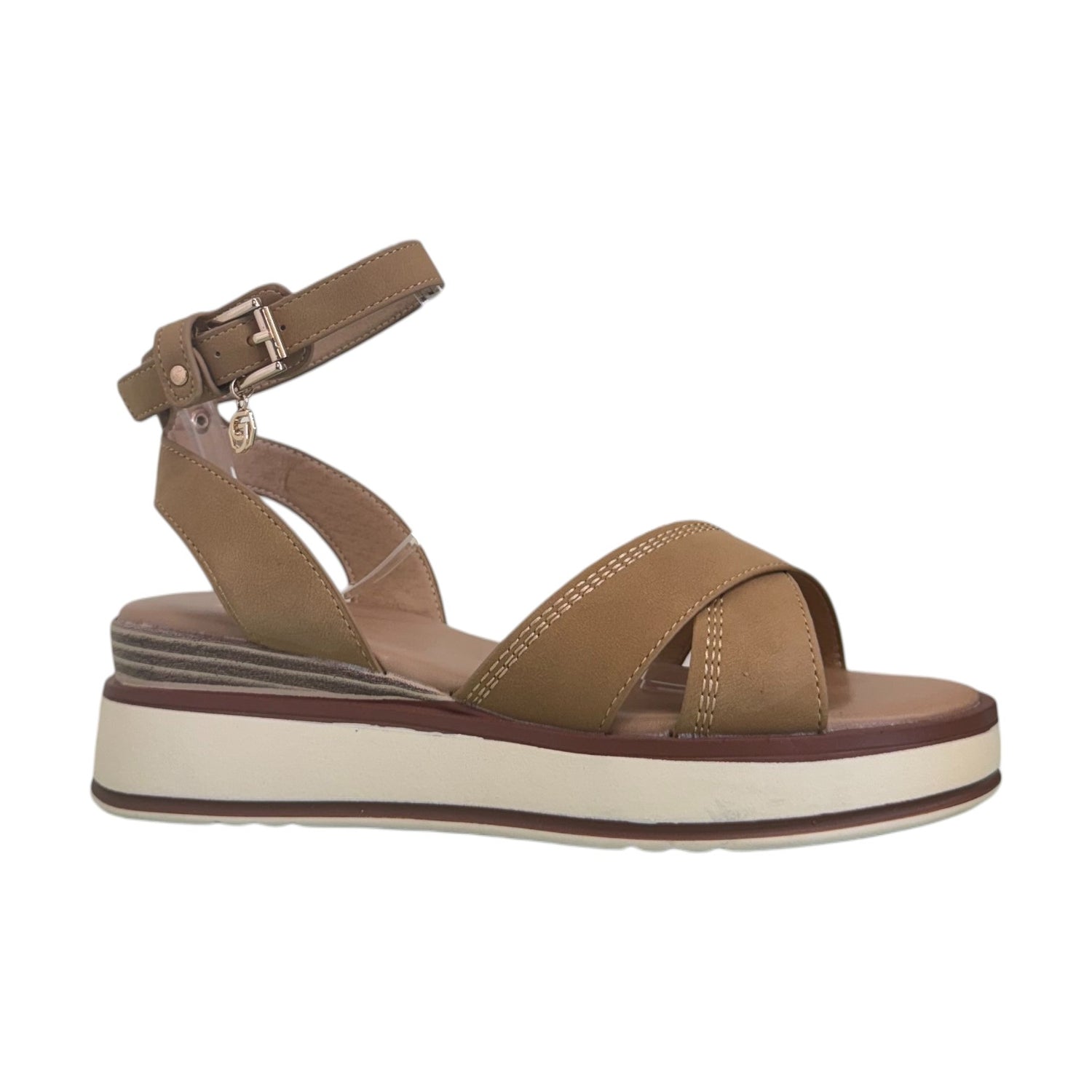 Gold&Gold Sandalo Camel con Zeppa da Donna