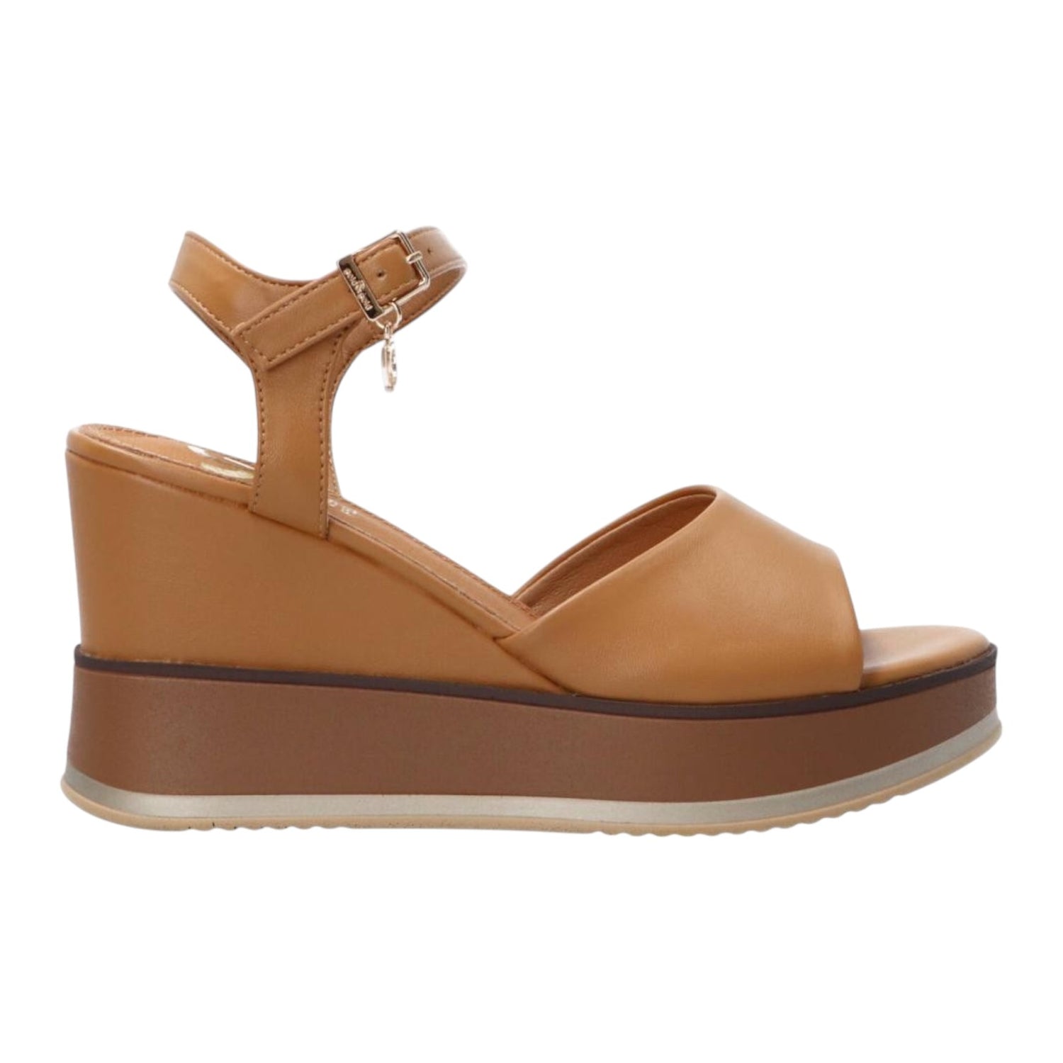 Gold&Gold Sandalo Camel con Zeppa da Donna