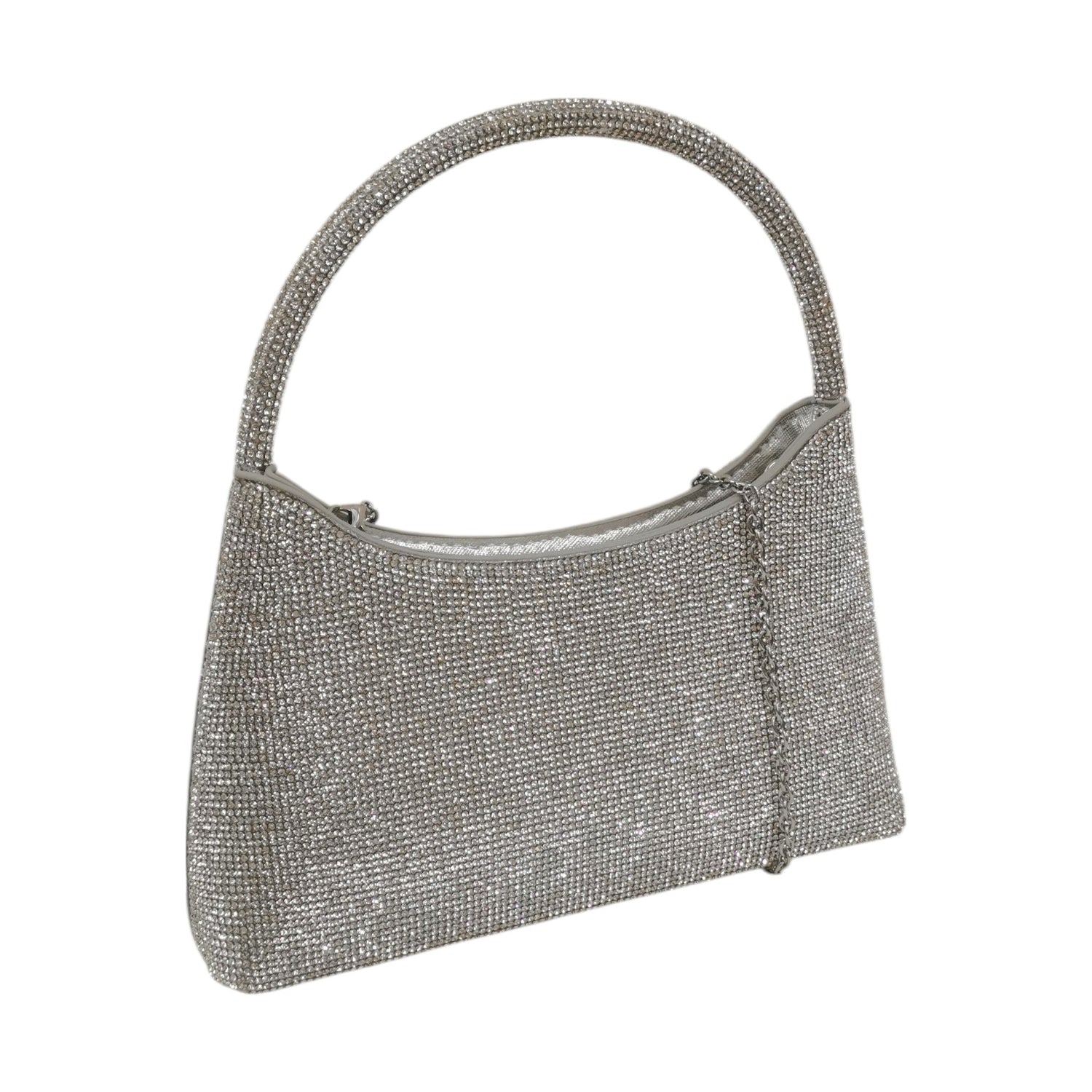 Della Fonte Borsetta a Spalla Argento Ricoperta da Strass da Donna
