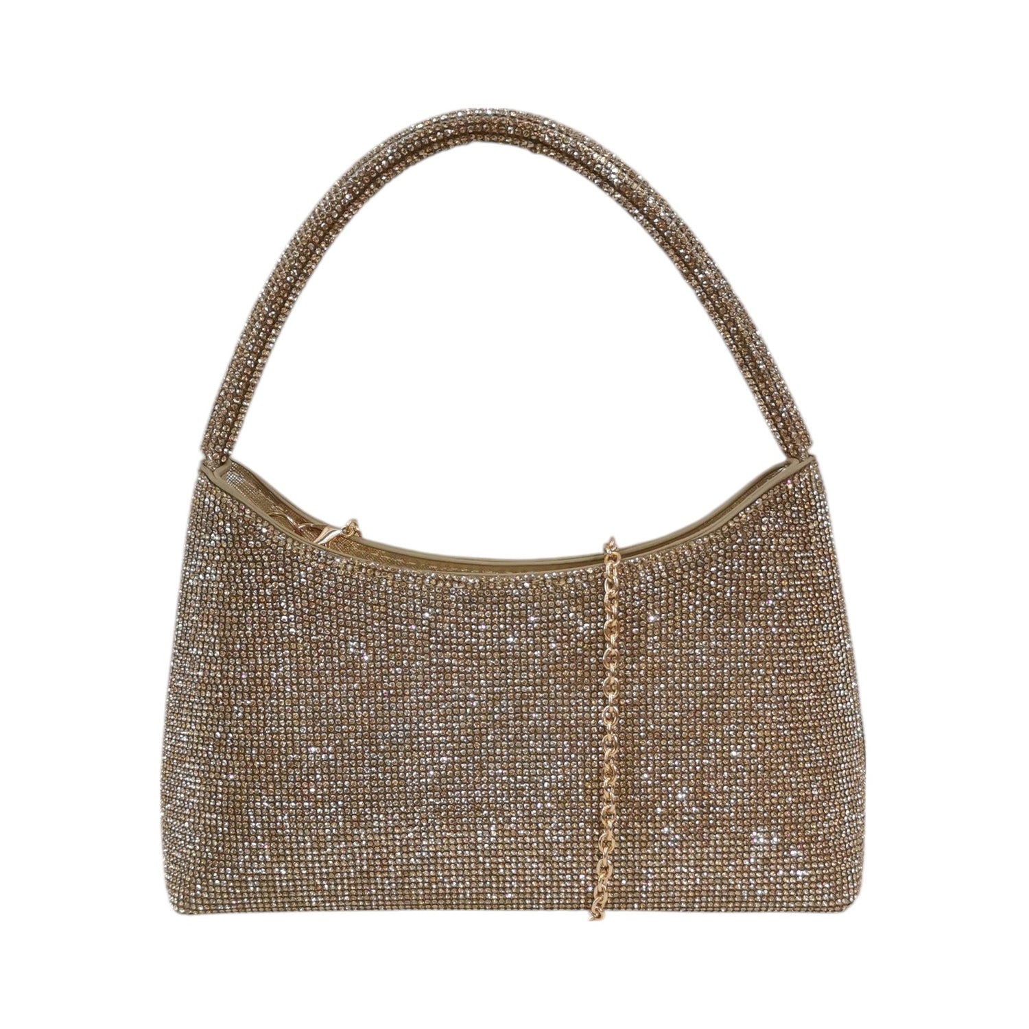 Della Fonte Borsetta a Spalla Oro Ricoperta da Strass da Donna