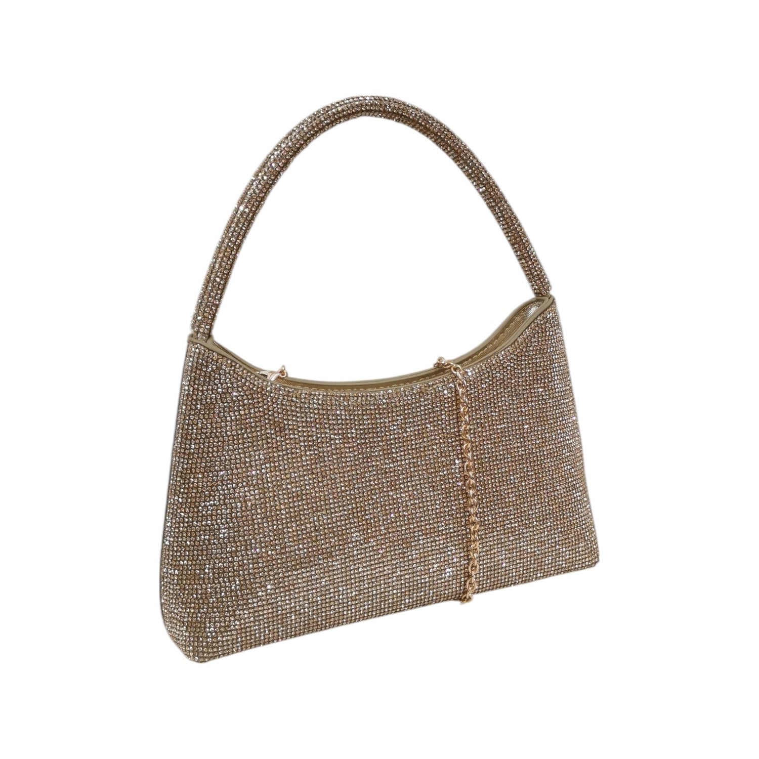 Della Fonte Borsetta a Spalla Oro Ricoperta da Strass da Donna