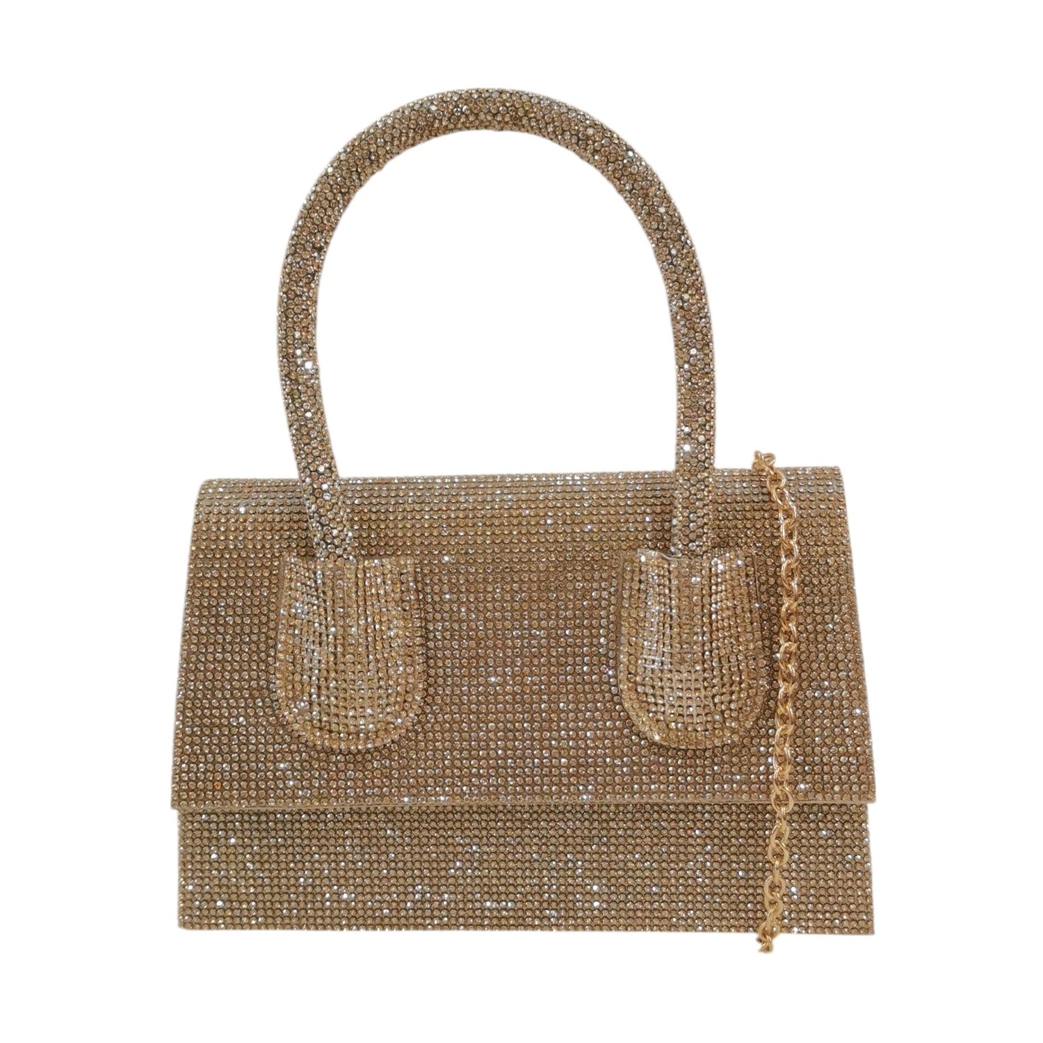 Della Fonte Borsa a Mano Oro Ricoperta da Strass da Donna