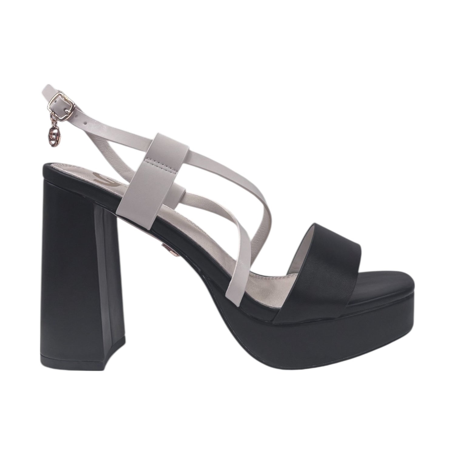 Gold&Gold Sandalo Nero Beige con Plateau t.10 da Donna