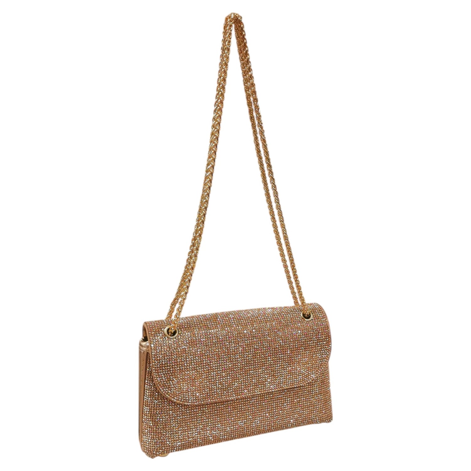 Della Fonte Tracolla Oro Rosa Ricoperta di Strass da Donna