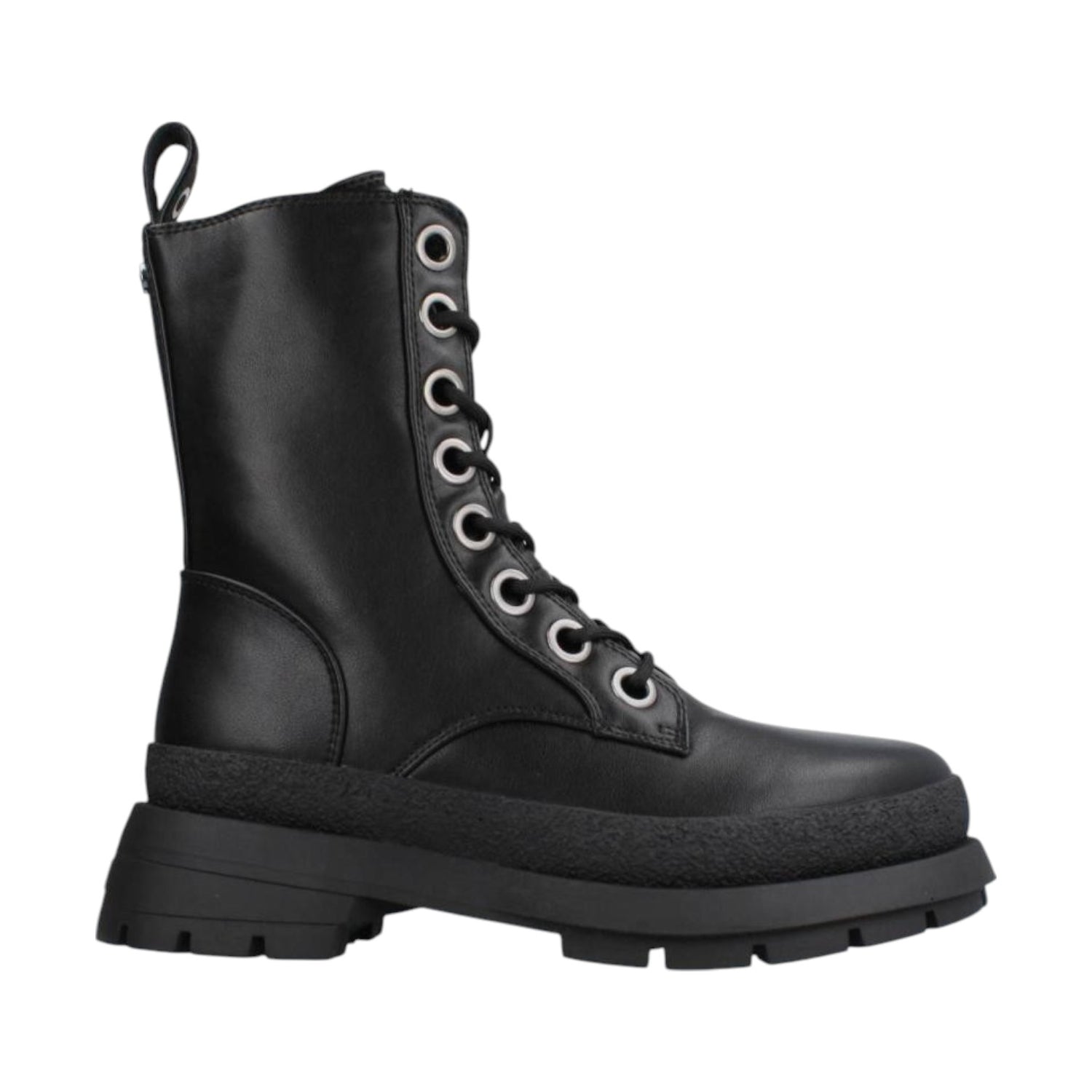 Buffalo Scarlet Anfibio Alto con Lacci e Zip da Donna