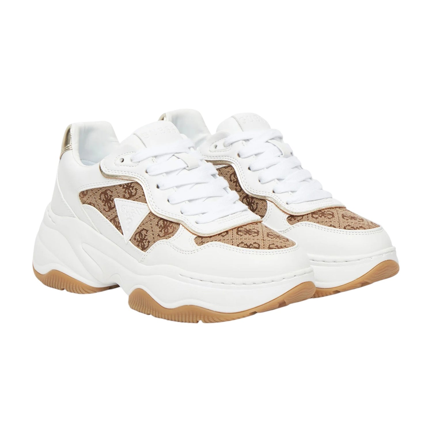 Guess Sneakers Beige Marrone 4G Logo da Donna