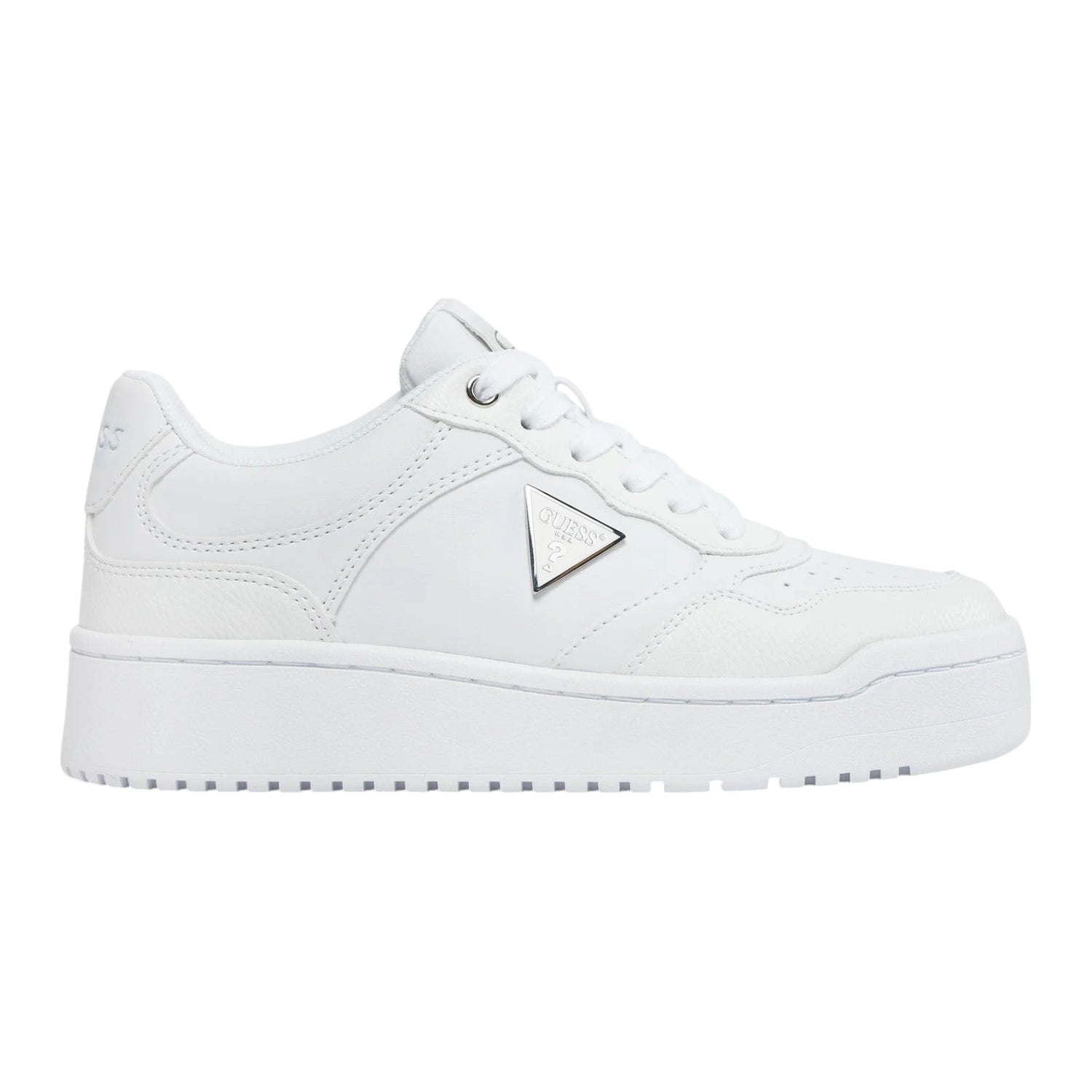 Guess Sneakers Bianca con Triangolo Logato Laterale da Donna