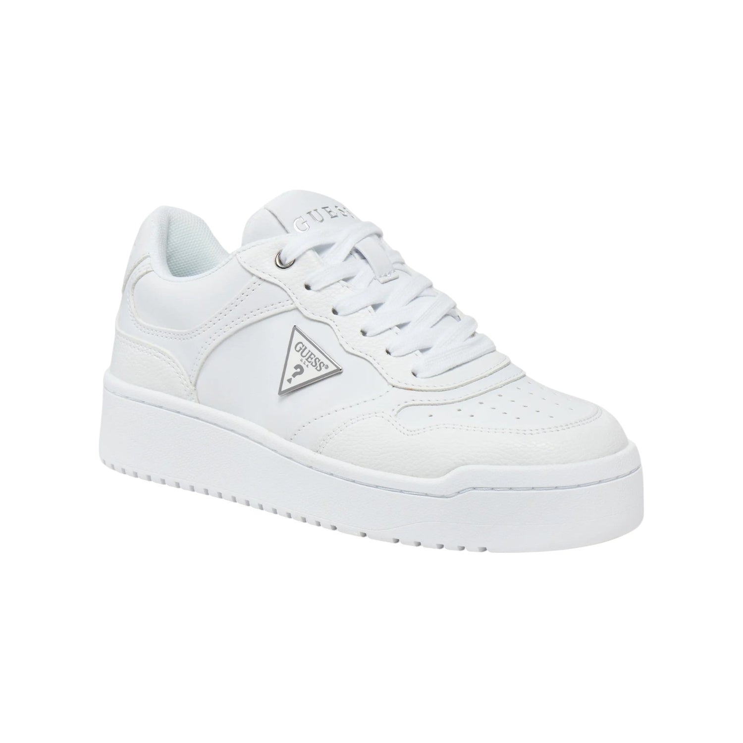 Guess Sneakers Bianca con Triangolo Logato Laterale da Donna
