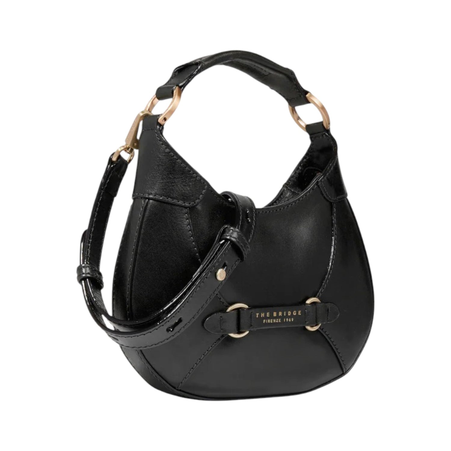 The Bridge Borsa a Mano Piccola Linea Isabella Donna in Pelle Nera con Tracolla