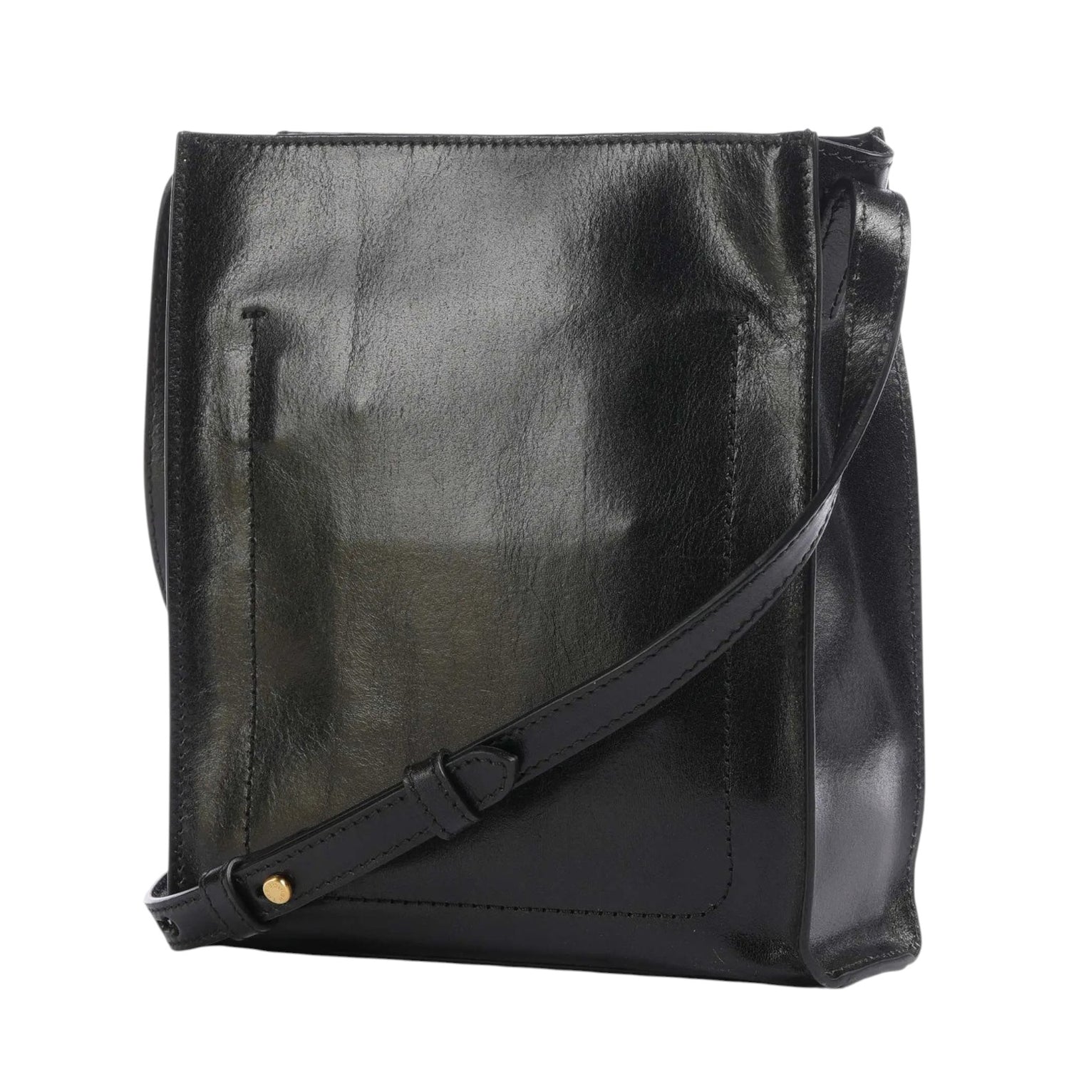 The Bridge Tracolla Grande Nera Linea Mirra in Pelle da Donna