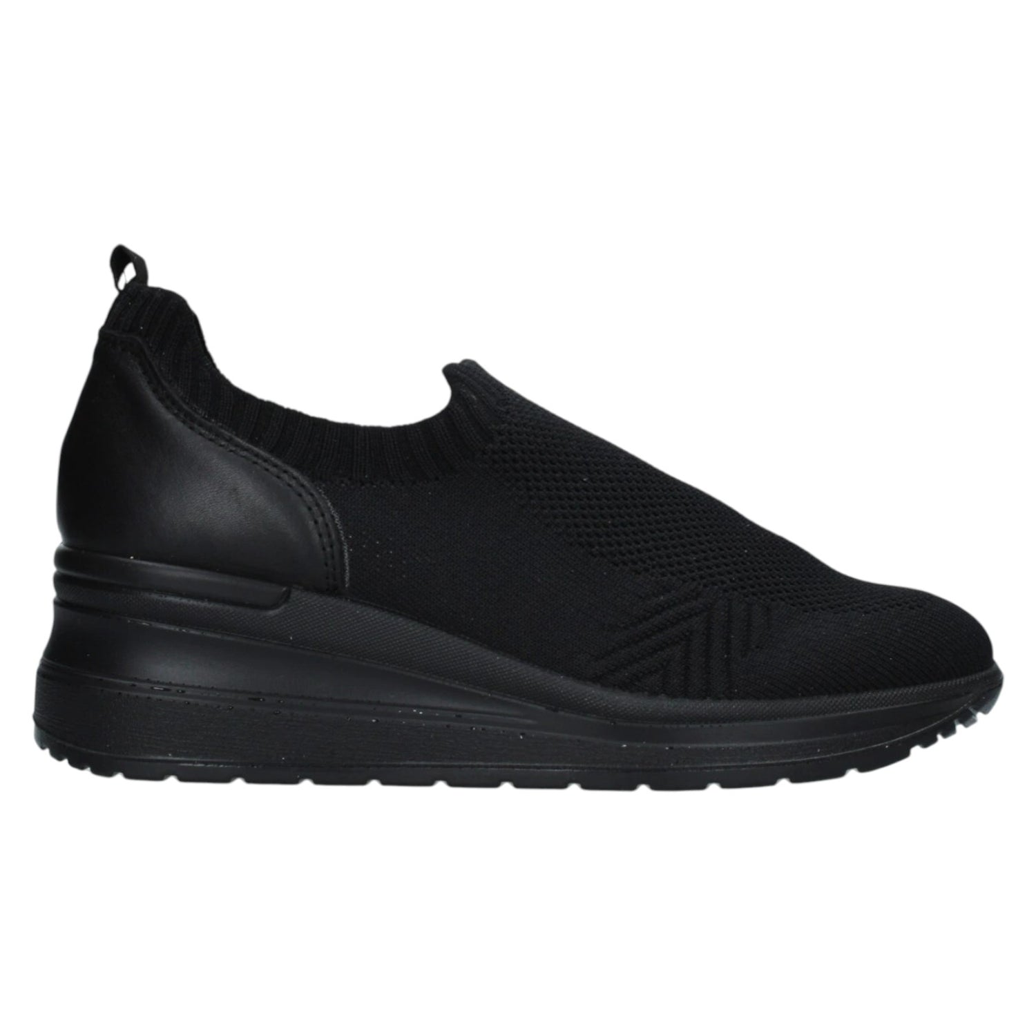 Enval Soft Slip On Nero in Tessuto con Zeppa da Donna