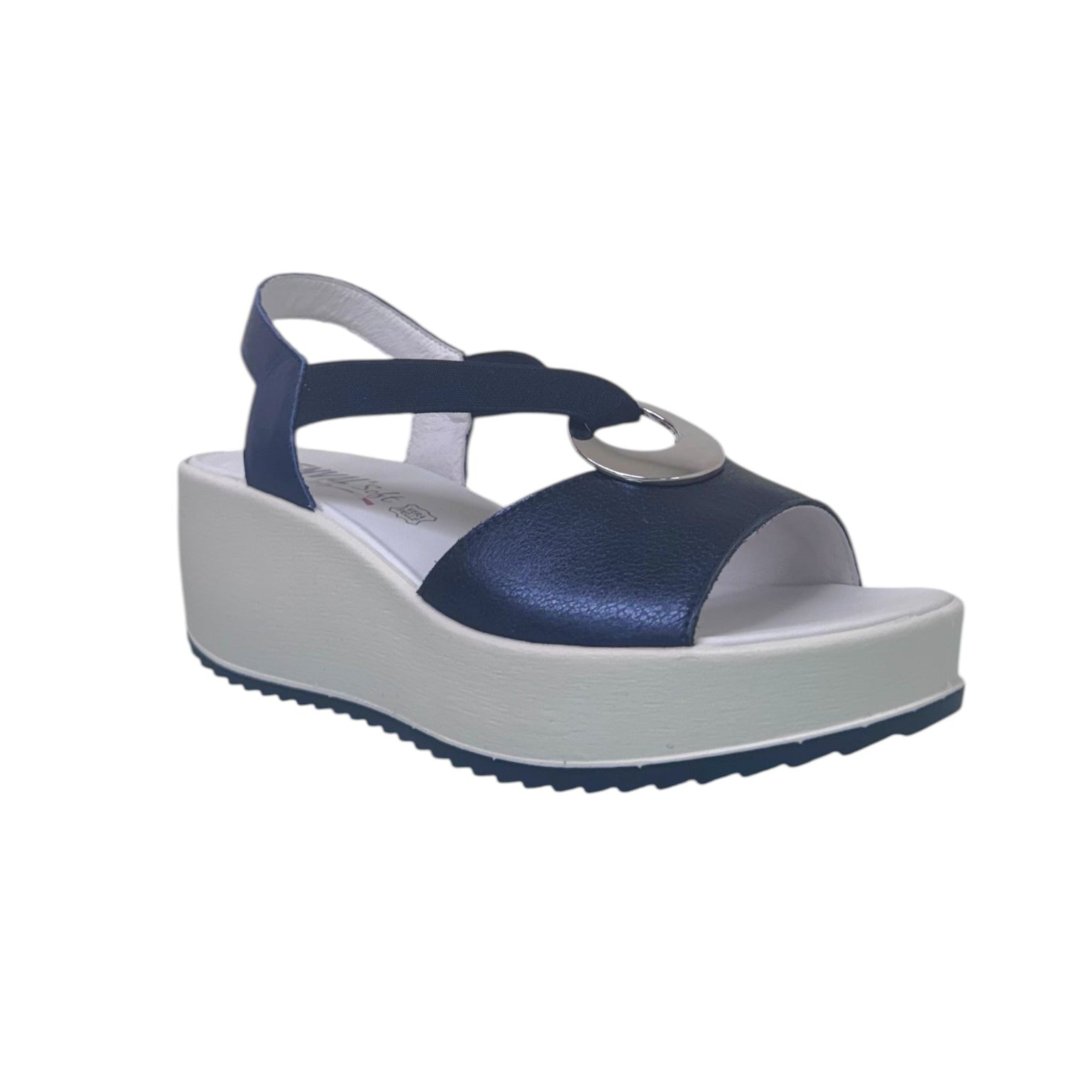 Enval Soft Sandalo Blu con Zeppa da Donna