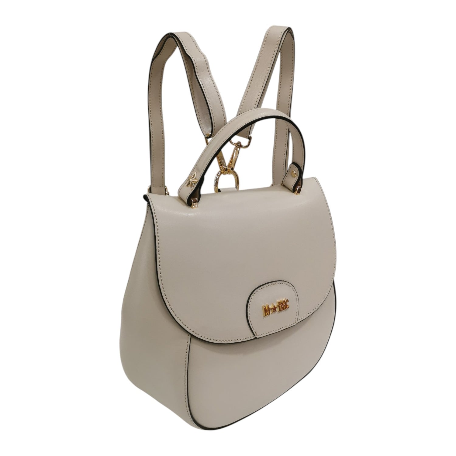 M Brc Borsa/Zaino Donna Linea Curvy in Pelle Avorio con Pochette
