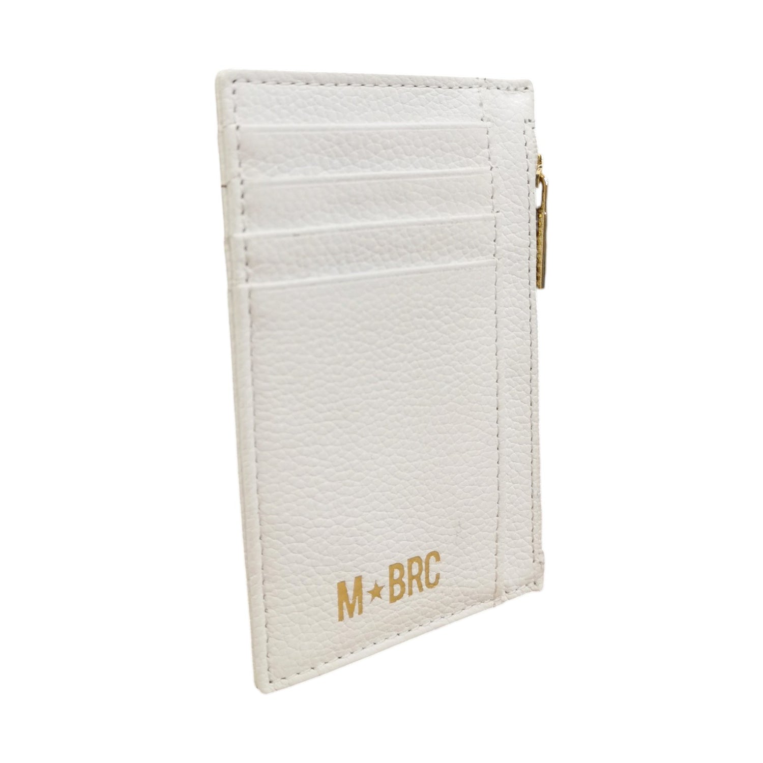 M Brc Portacarte Donna in Pelle Bianco Verticale
