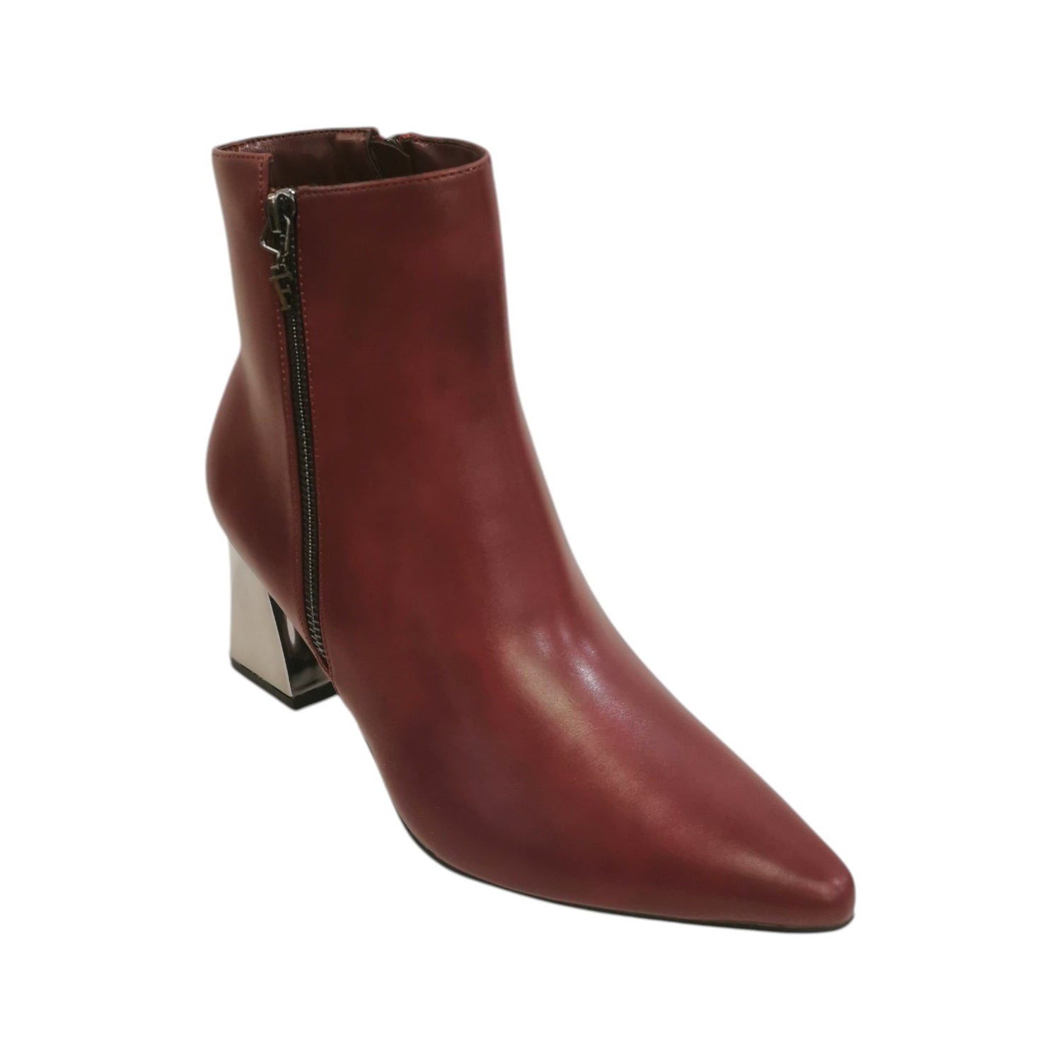 Ferrè Stivaletto Donna in Ecopelle Bordeaux con Zip Interna