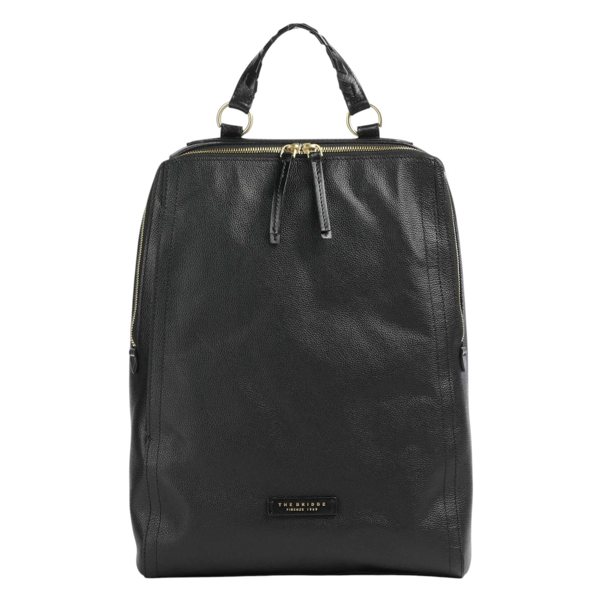The Bridge Zaino Linea Ines Donna in Pelle Nera con Doppia Zip
