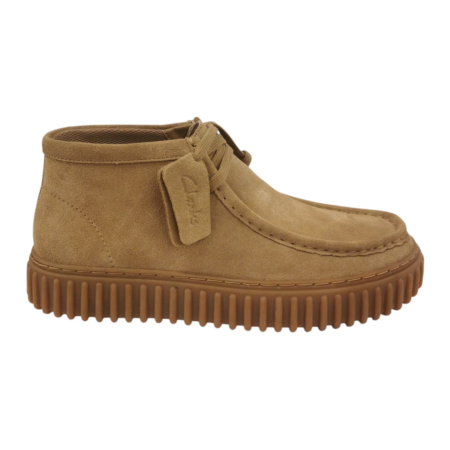 Clarks Torhill Hi Polacchino Uomo in Camoscio Sabbia con Lacci