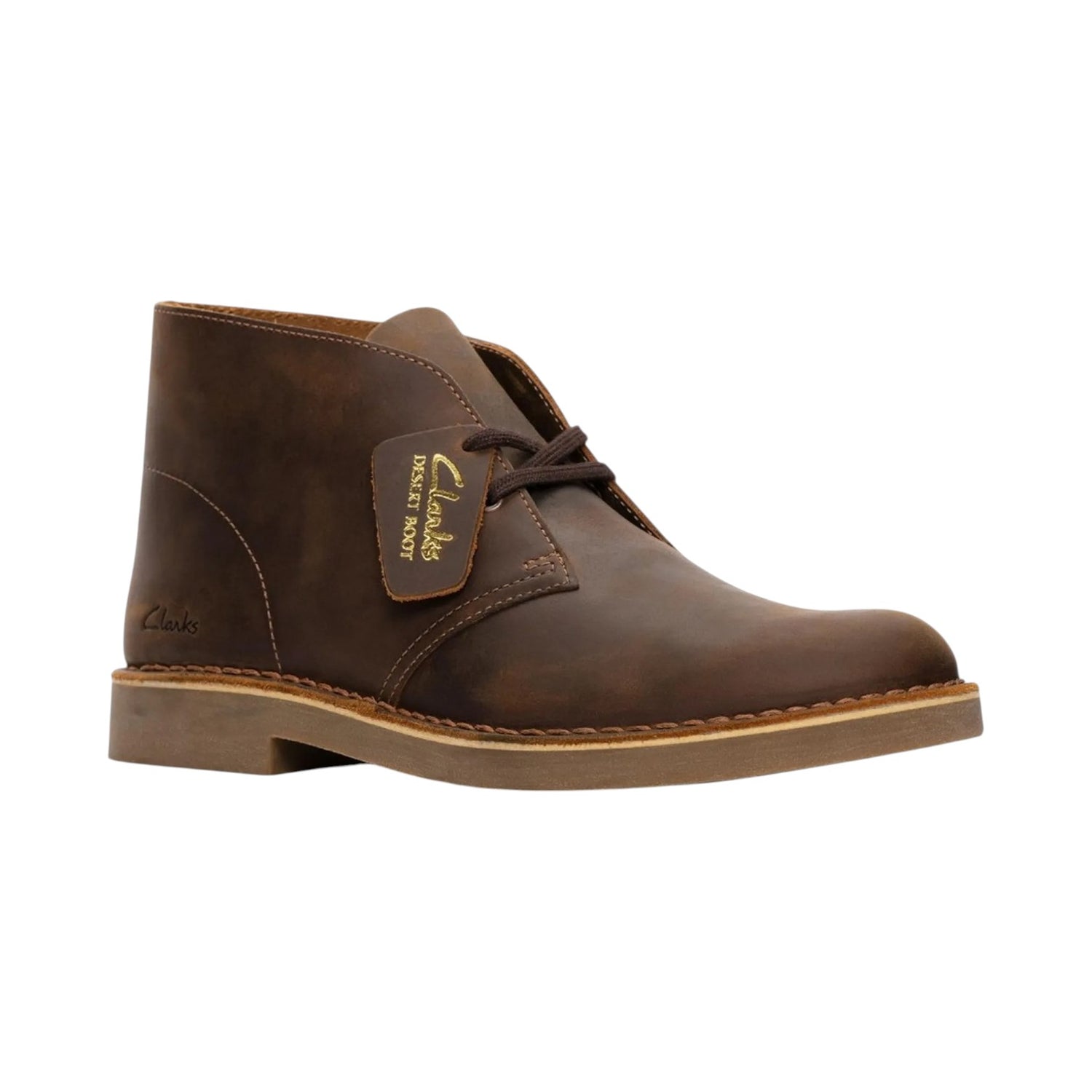 Clarks Desert bt Evo Polacchino Uomo in Pelle Ingrassata Marrone con Lacci