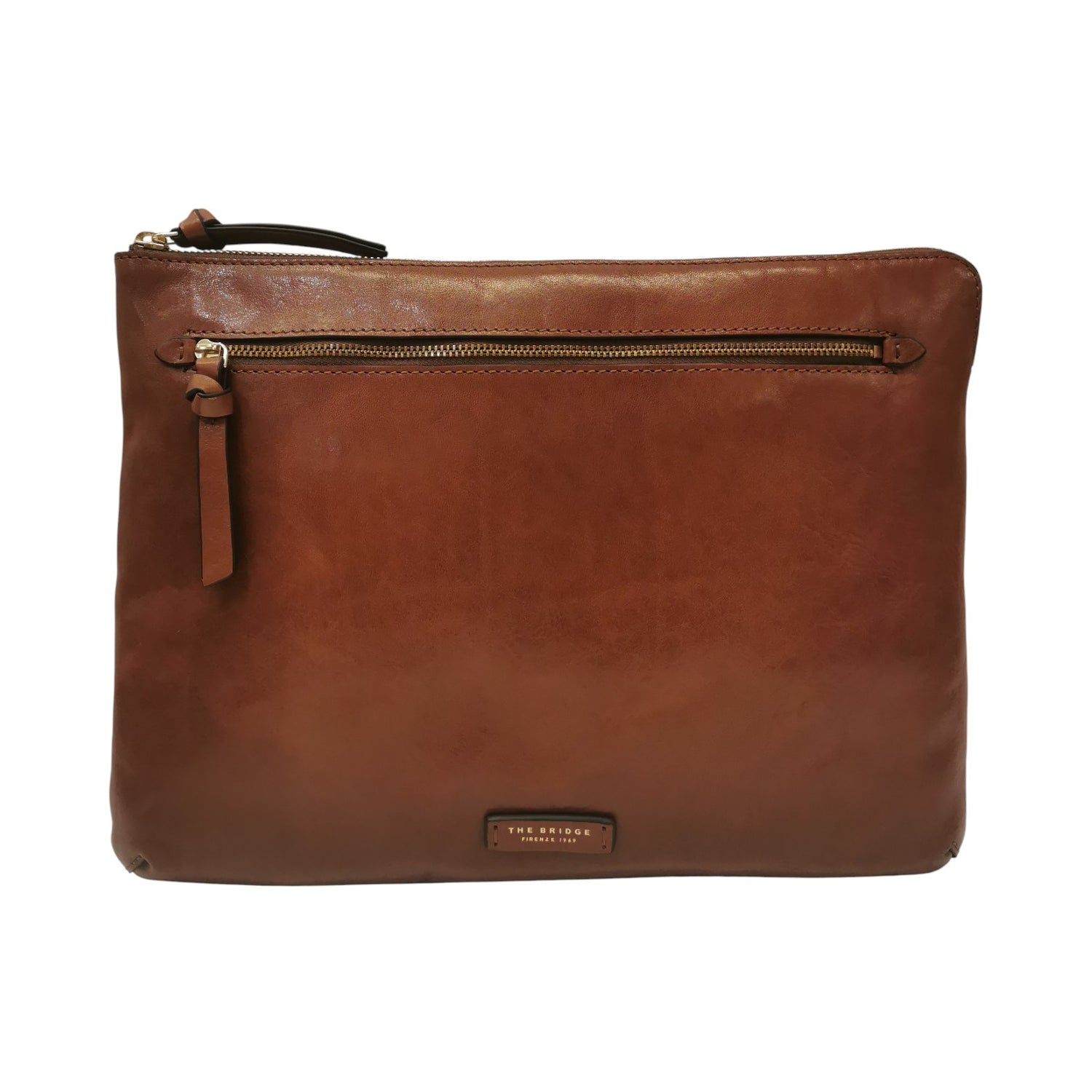 The Bridge Portadocumenti Unisex Linea Ingrid in Pelle Cuoio con Zip