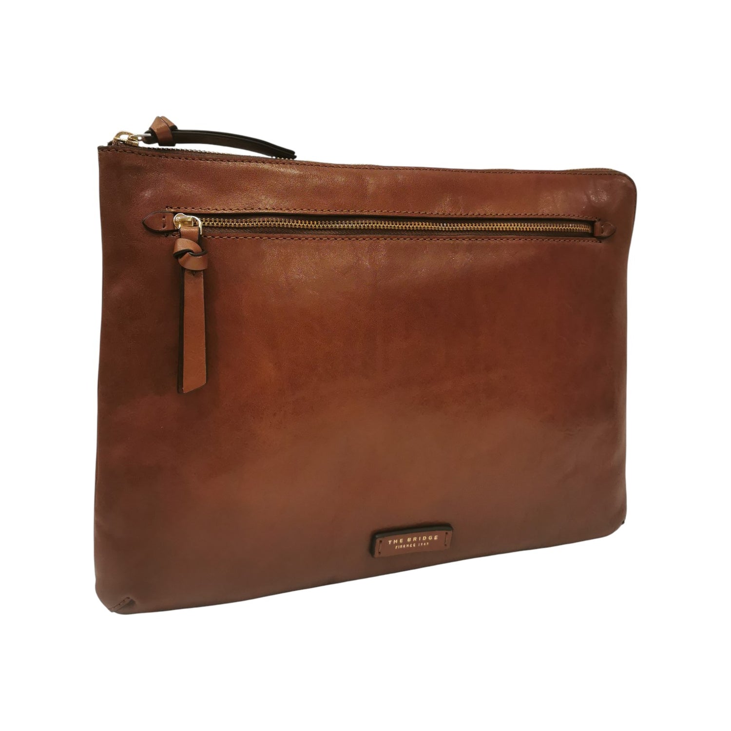 The Bridge Portadocumenti Unisex Linea Ingrid in Pelle Cuoio con Zip