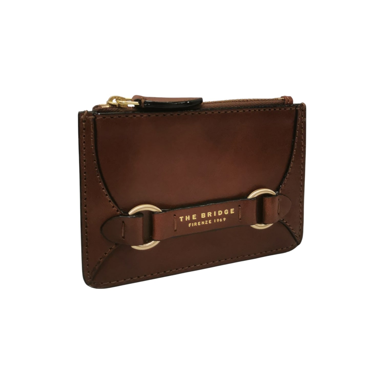 The Bridge Portacarte Donna Linea Isabella in Pelle Cuoio con Zip