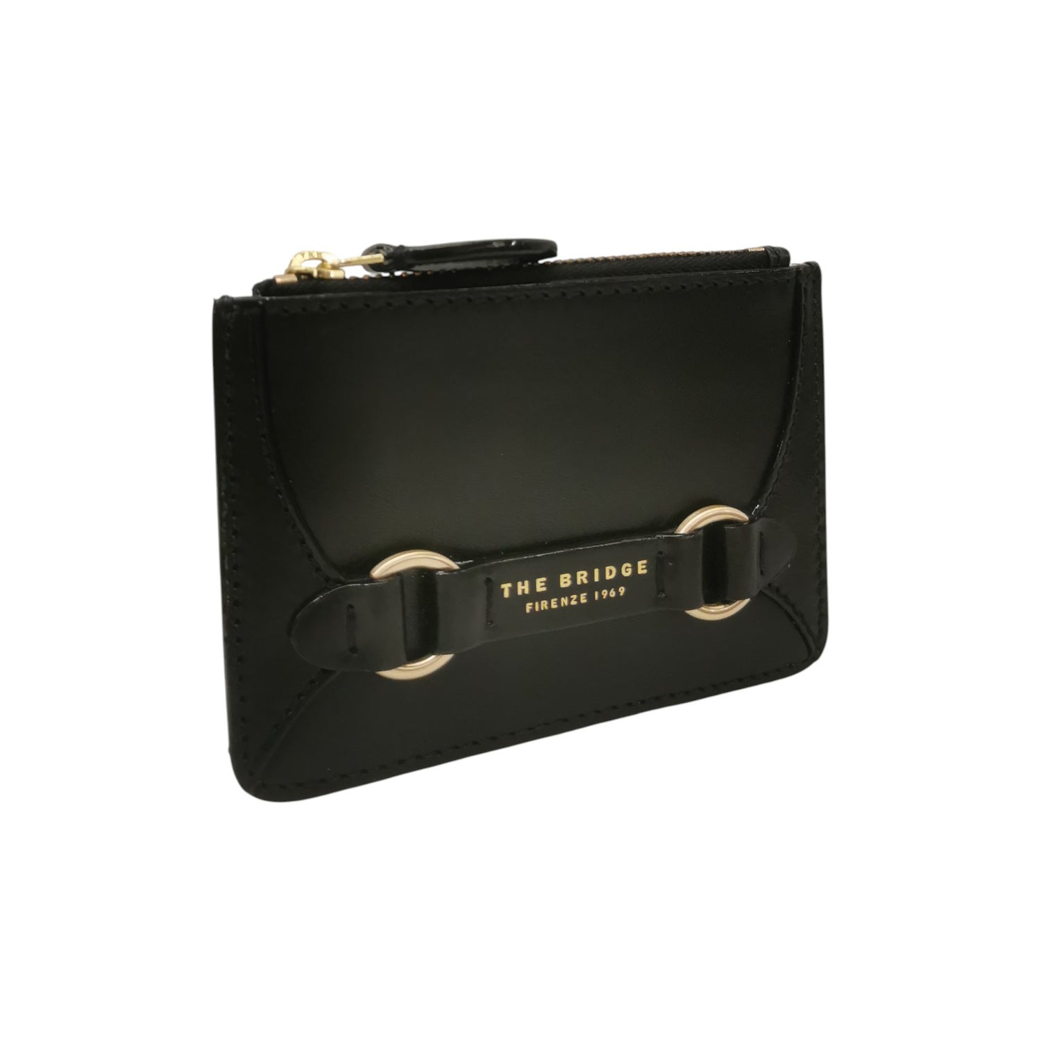 The Bridge Portacarte Donna Linea Isabella in Pelle Nera con Zip