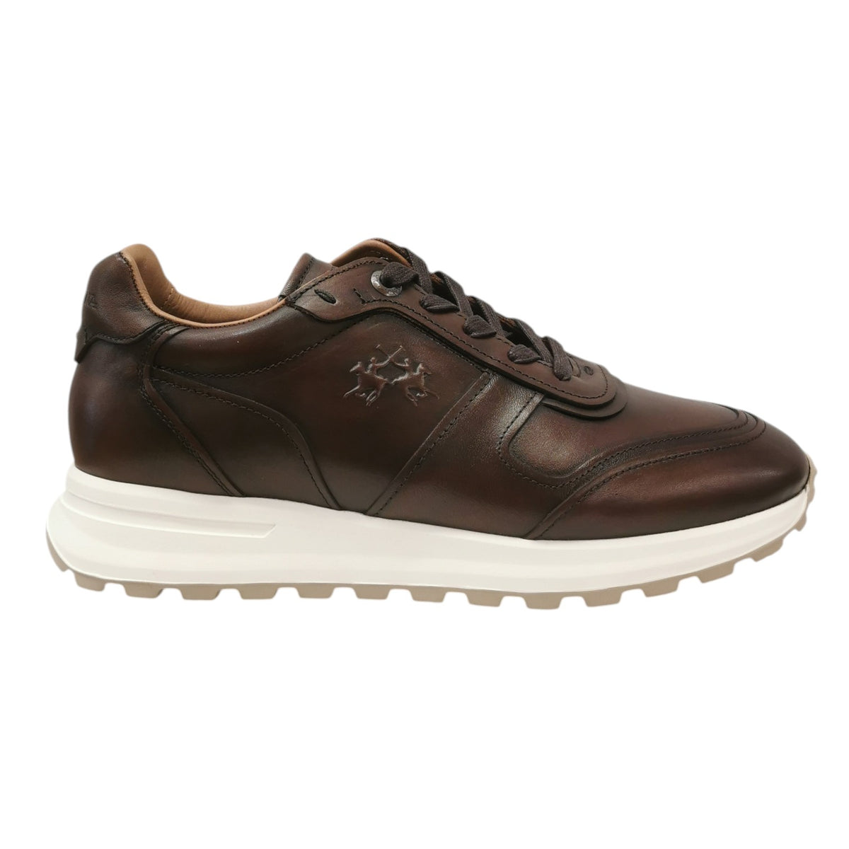 La Martina Sneakers Uomo in Pelle Testa di Moro