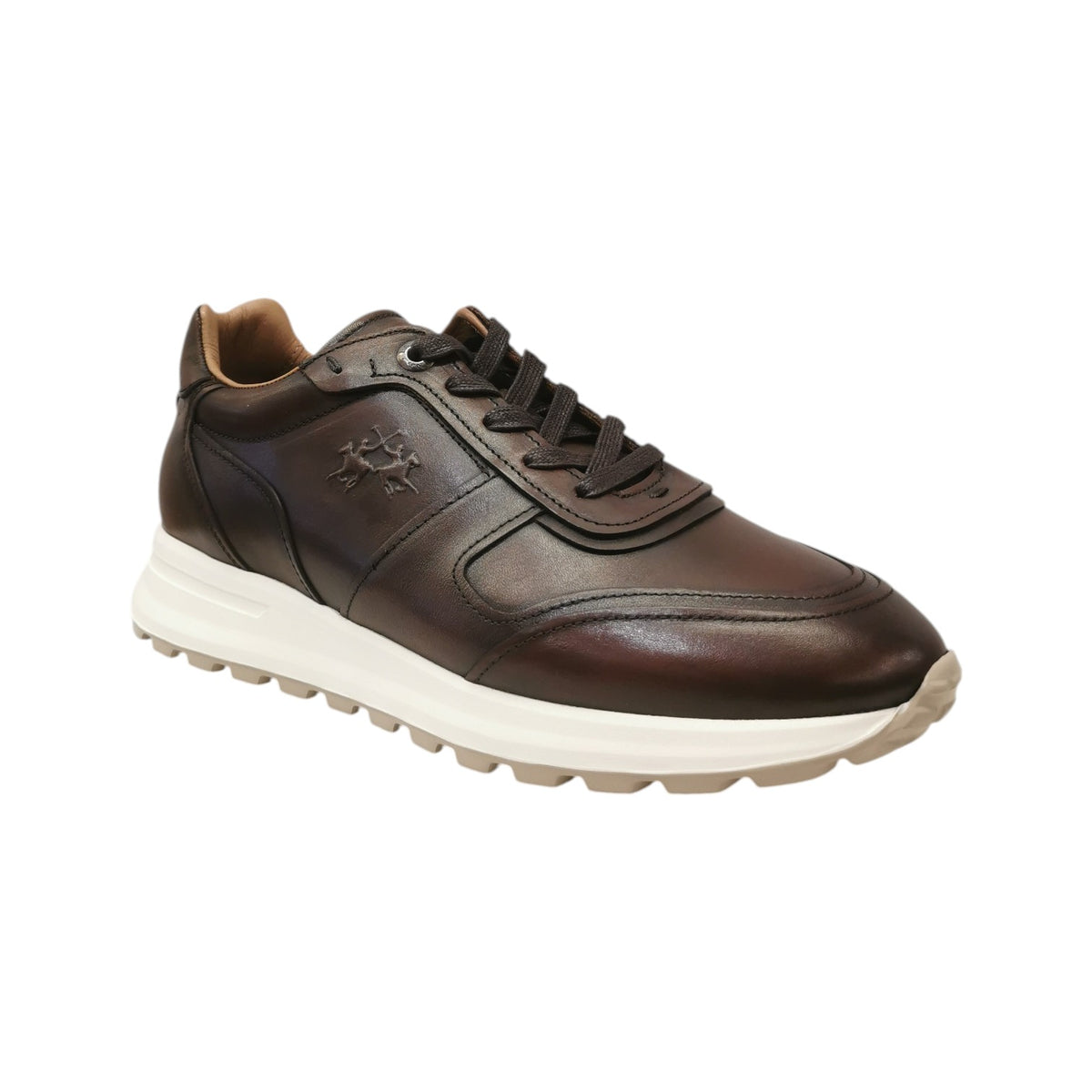 La Martina Sneakers Uomo in Pelle Testa di Moro