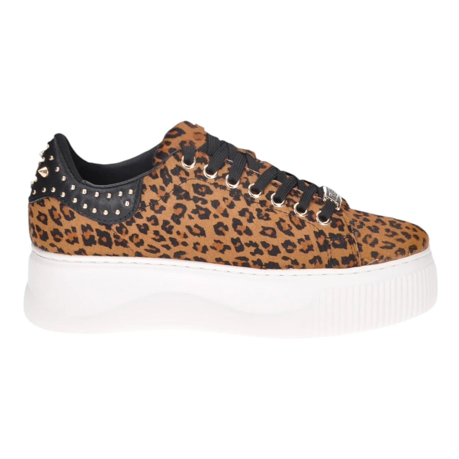 Cult Sneakers Platform Donna in Pelle Animalier con Borchie
