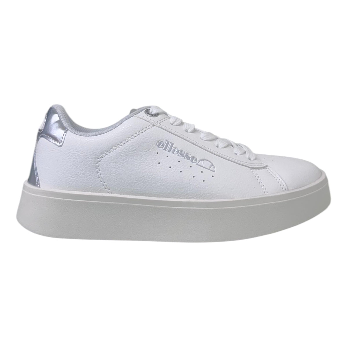 Ellesse Sneakers Donna in Ecopelle Bianca con Inserto Argento