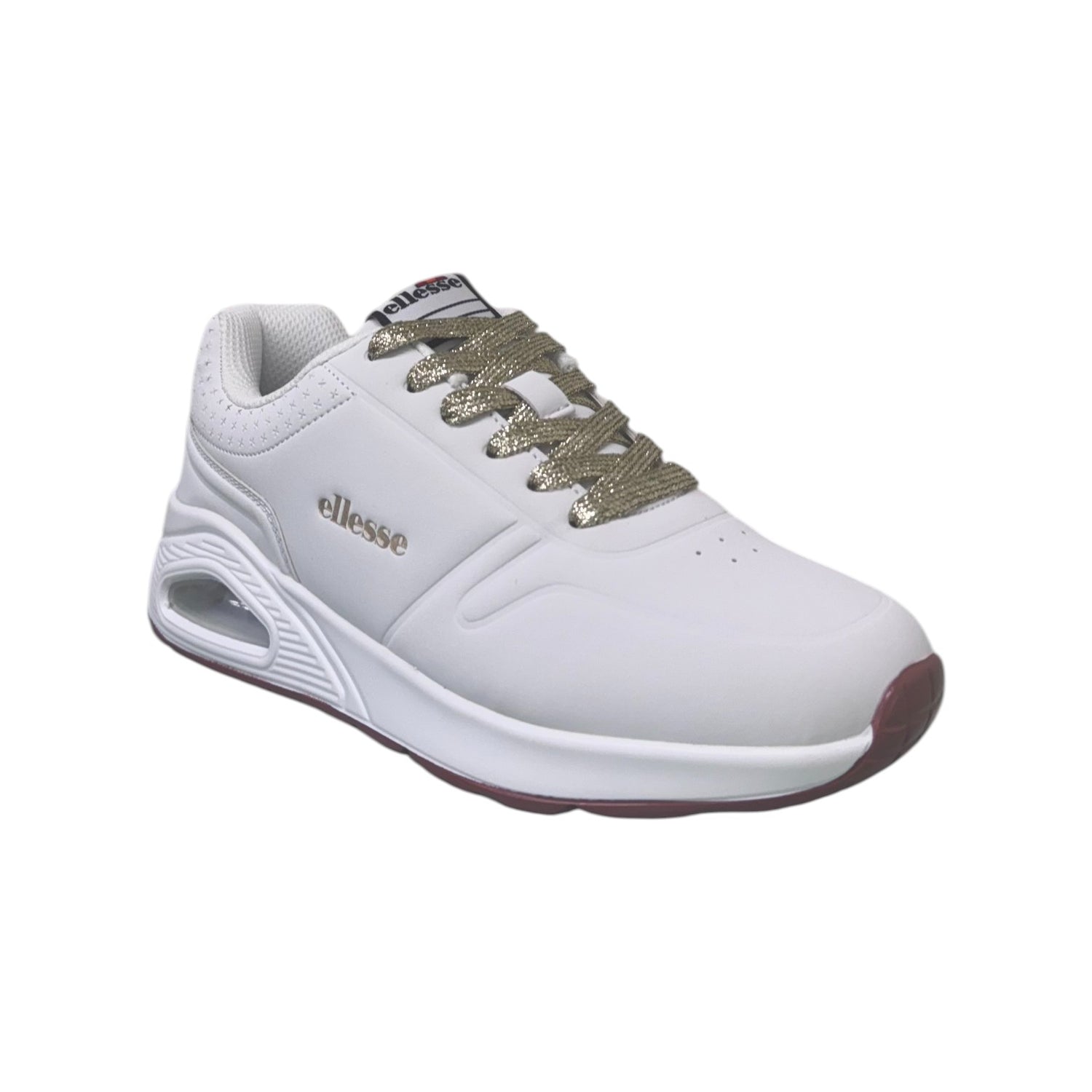 Ellesse Sneakers Donna in Ecopelle Bianco con Inserto Dorato e Memory Foam