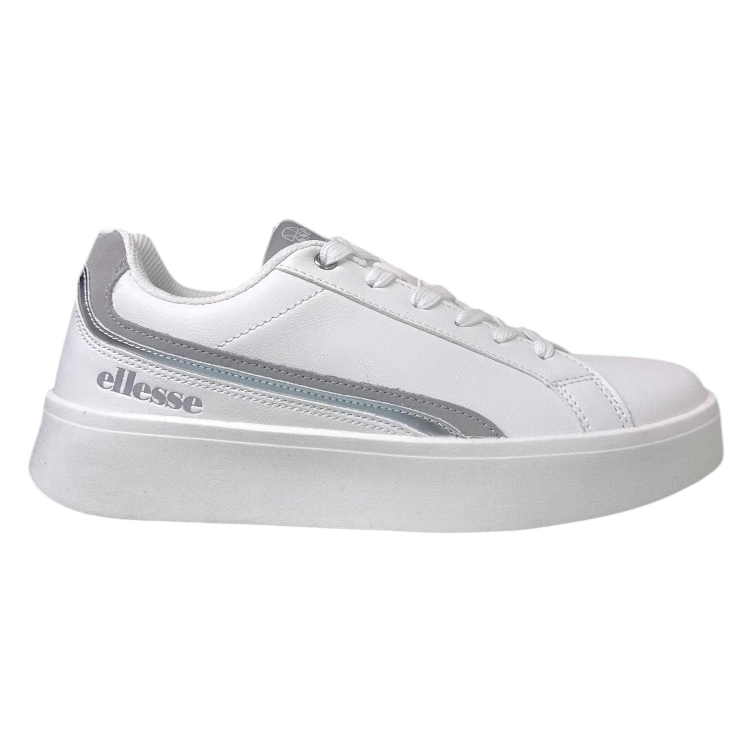 Ellesse Sneakers Donna in Ecopelle Bianca con Inserti Argento