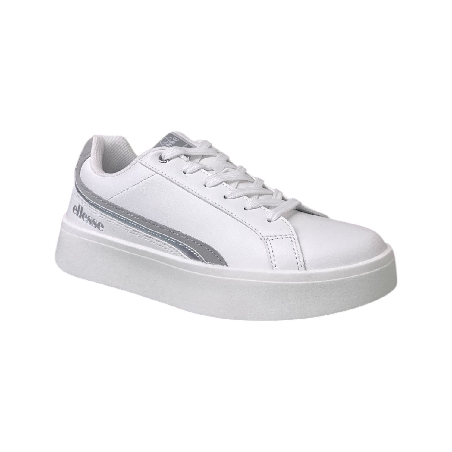 Ellesse Sneakers Donna in Ecopelle Bianca con Inserti Argento