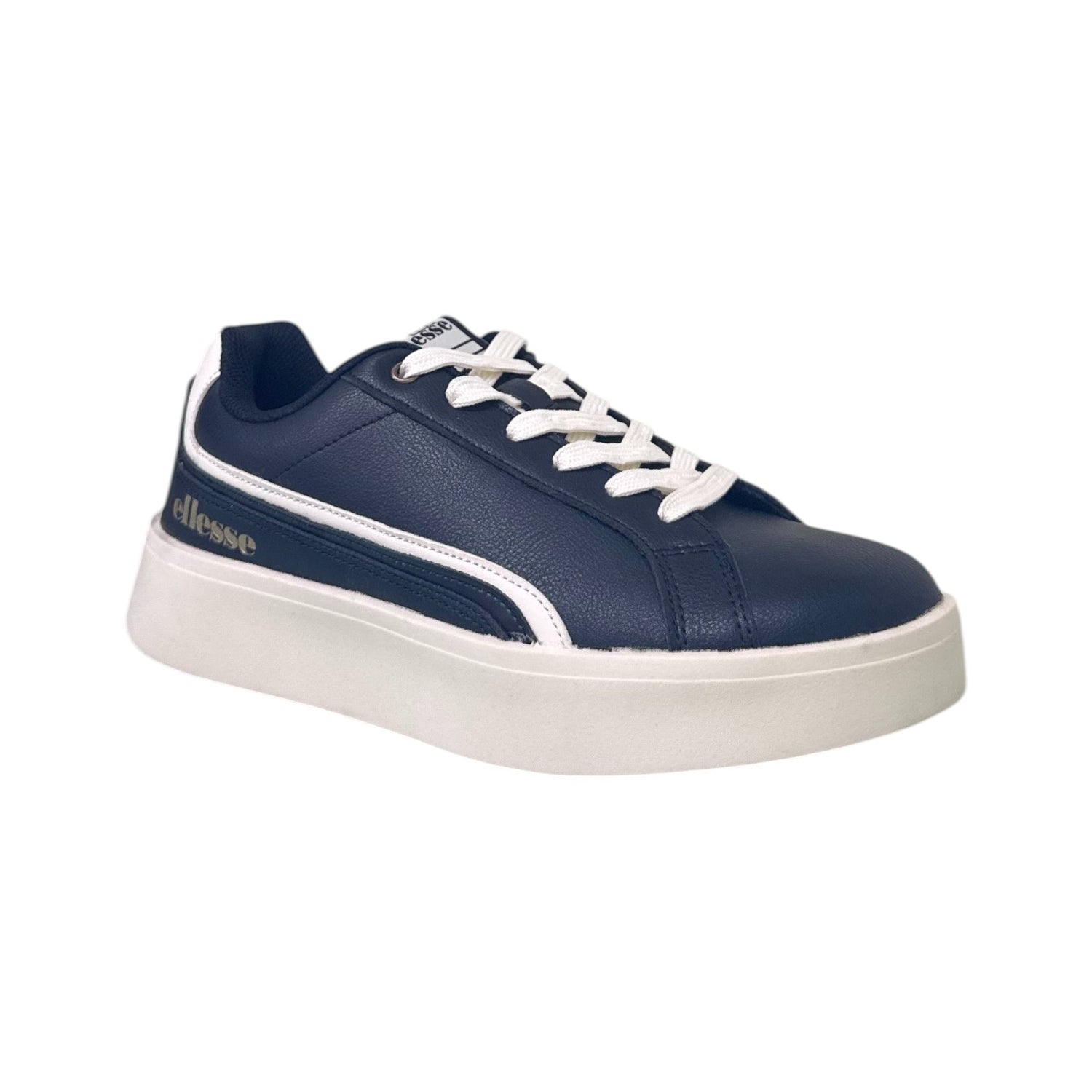 Ellesse Sneakers Donna in Ecopelle Nera con Inserti Bianchi