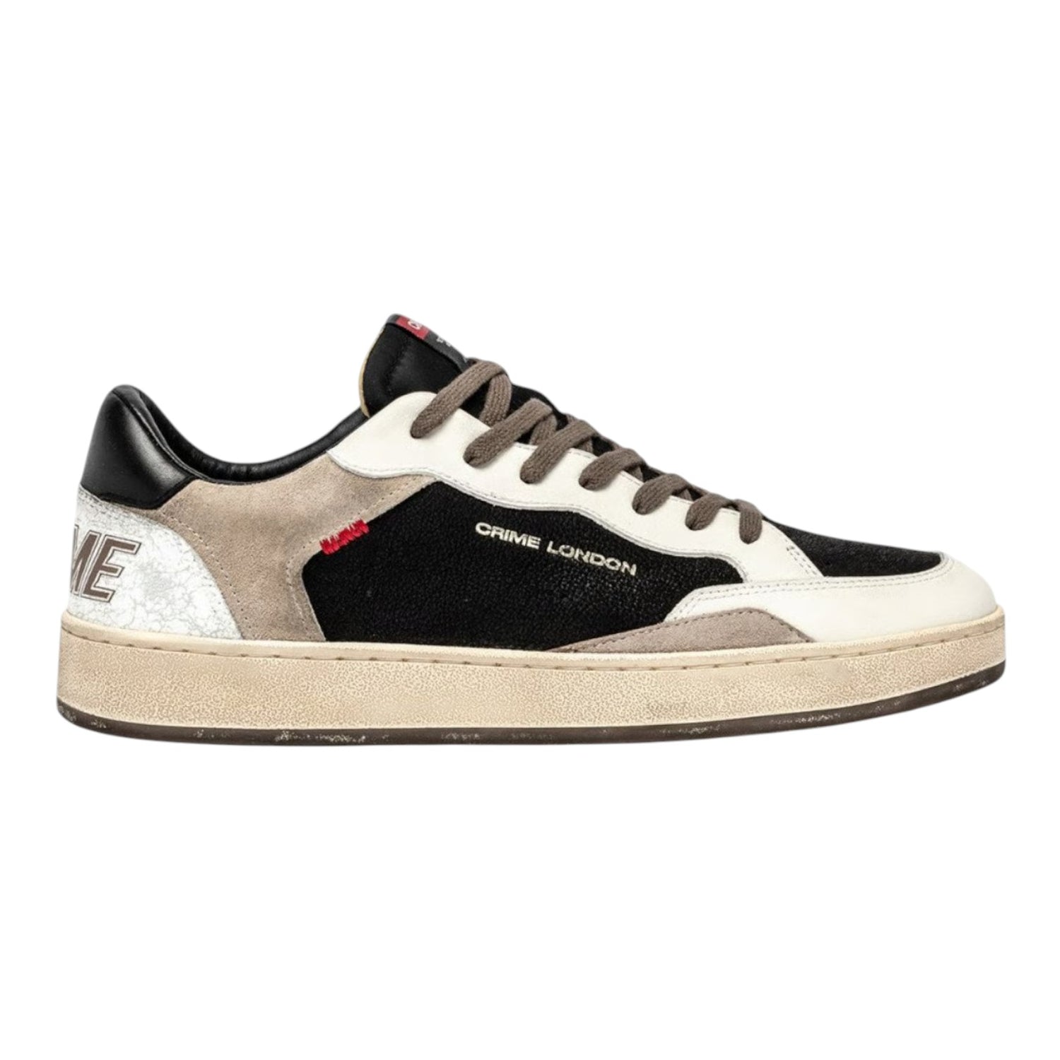 Crime London Sneakers Uomo in Pelle e Camoscio Nero Multi Chelsea Fall City