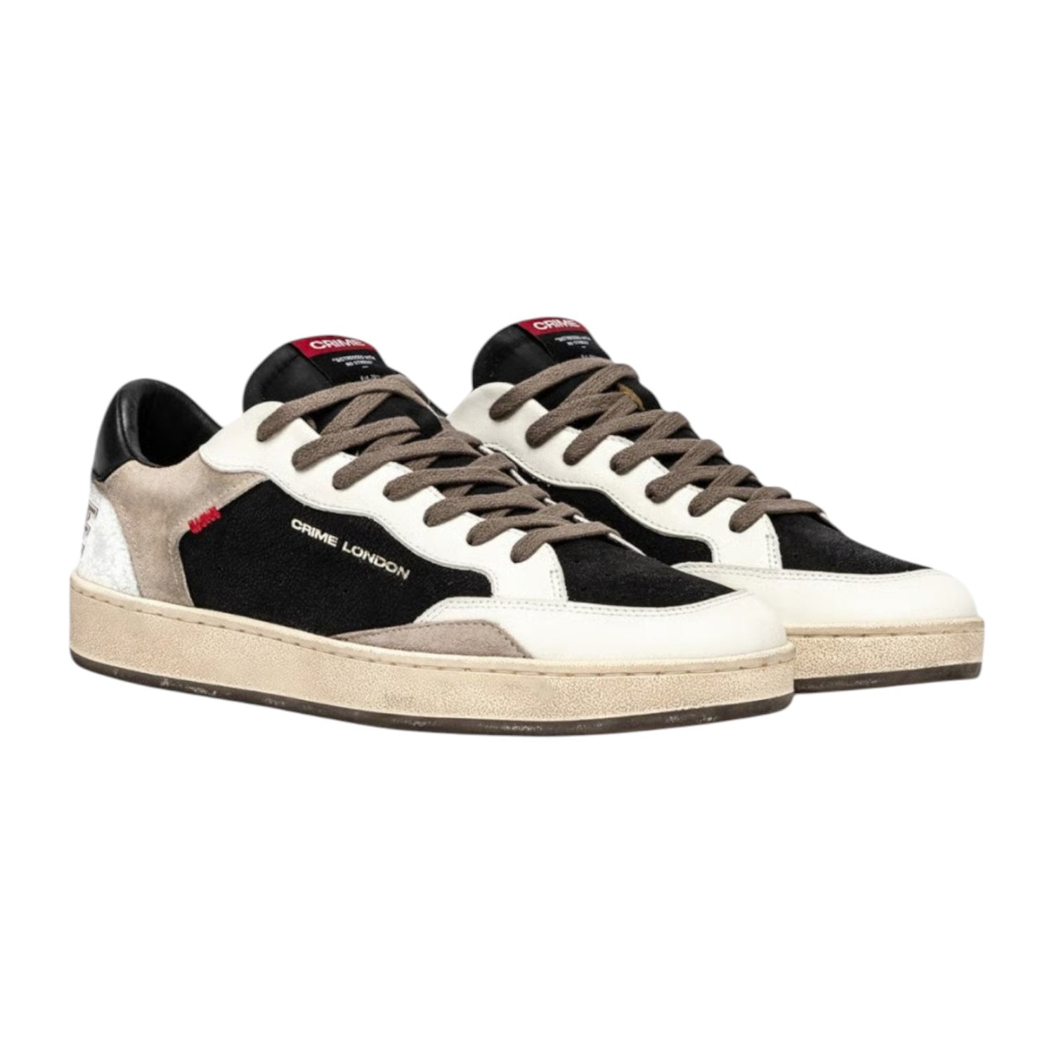 Crime London Sneakers Uomo in Pelle e Camoscio Nero Multi Chelsea Fall City