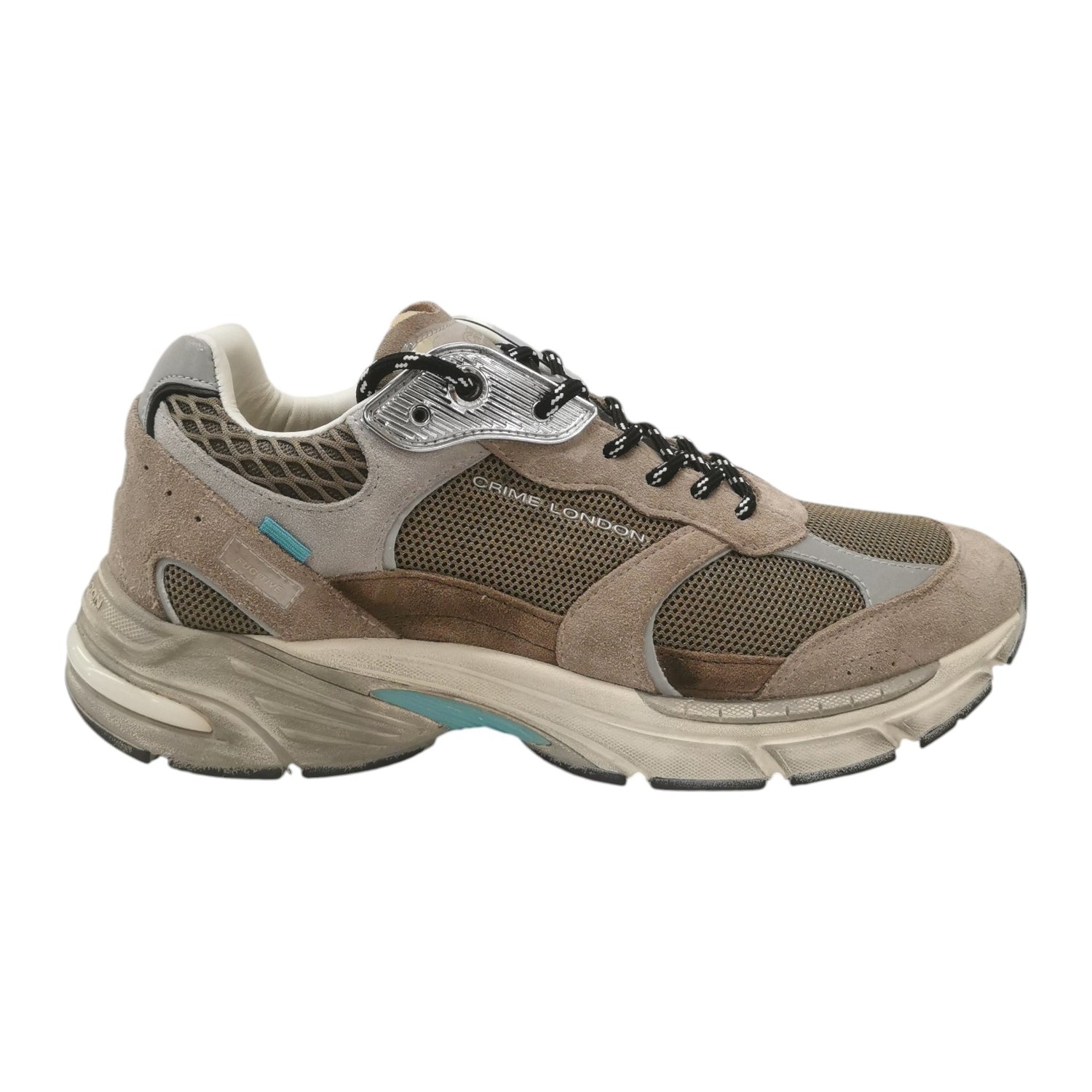 Crime London Sneakers Uomo in Tessuto e Camoscio Beige