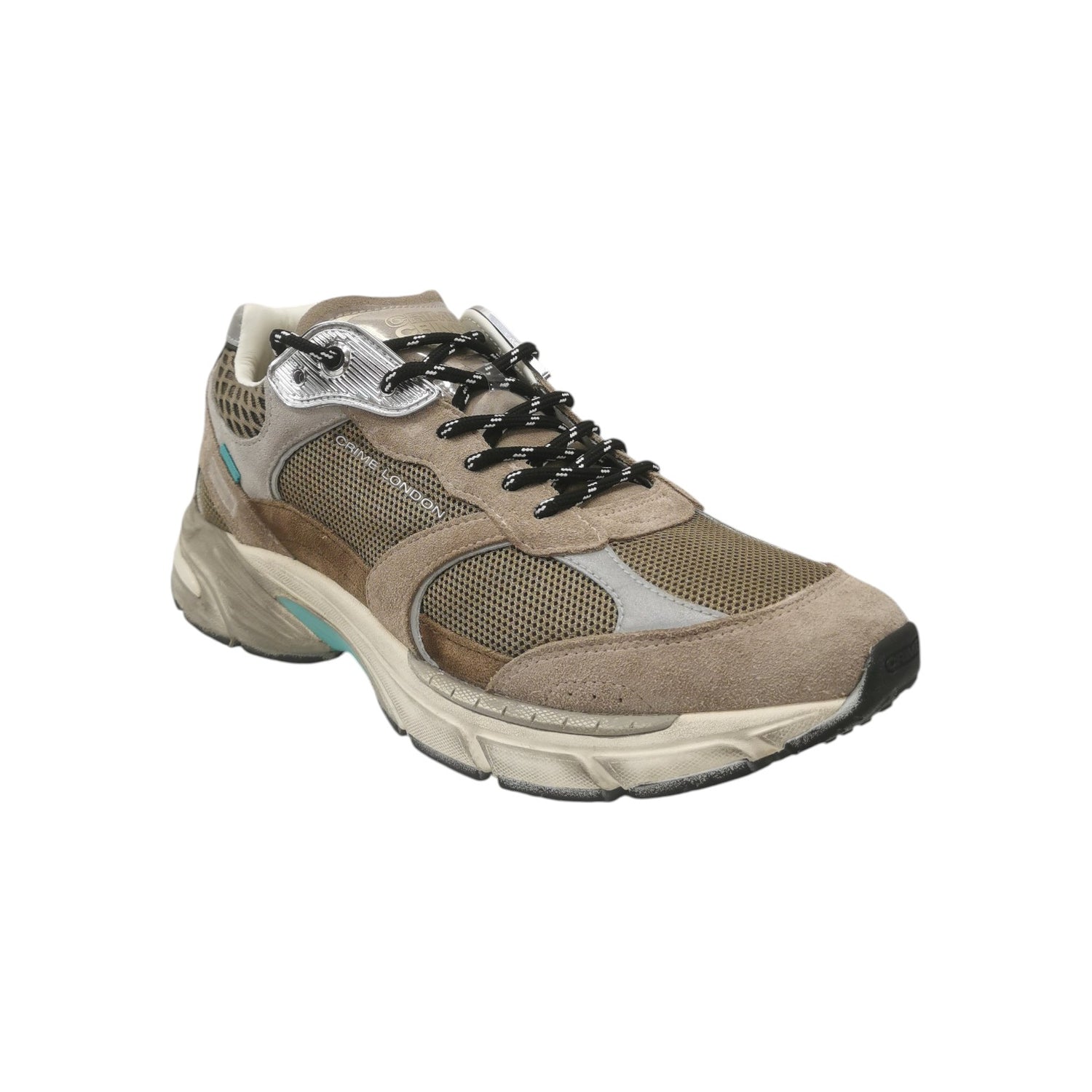 Crime London Sneakers Uomo in Tessuto e Camoscio Beige
