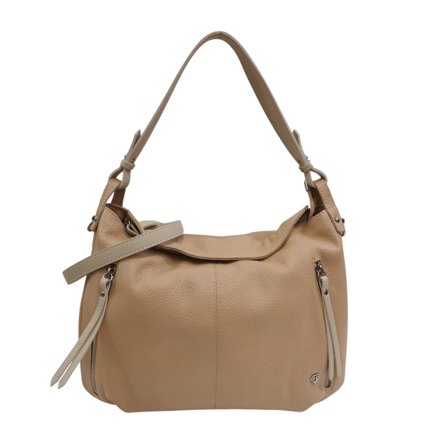 Caleidos Borsa a Spalla Donna in Pelle Nudo Beige con Tracolla