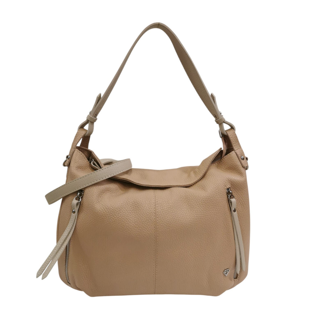 Caleidos Borsa a Spalla Donna in Pelle Nudo Beige con Tracolla